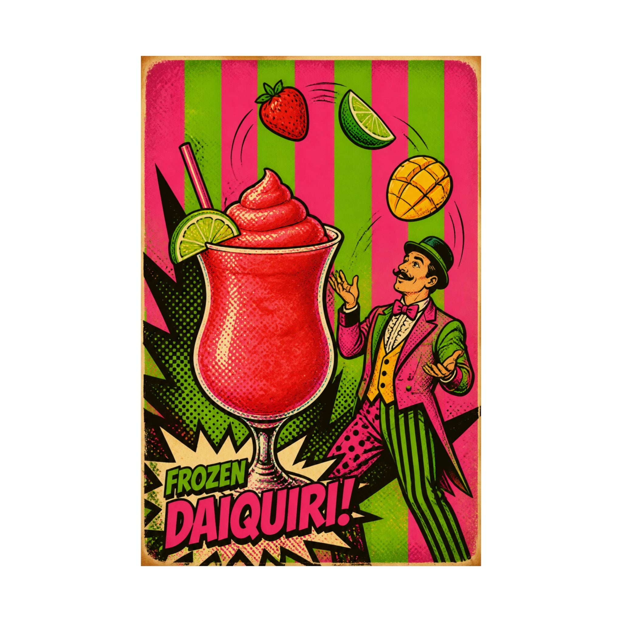 Daiquiri Fruit Juggler Wall Art Poster 18×24 Pop Art Living Room Decor Maximalist Print