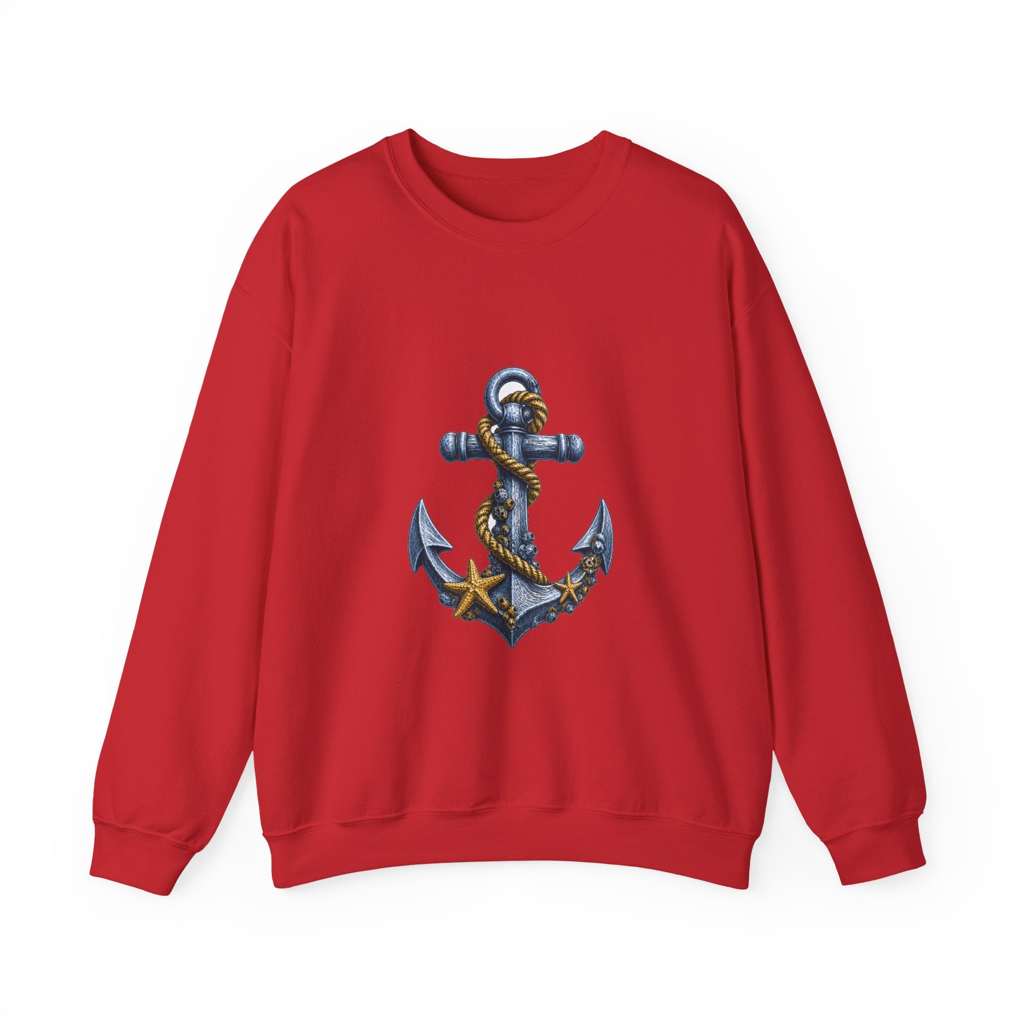 Matching Couple Sweatshirt - Anchor & Sail Matching Couple Crewneck Sweatshirt Hand-Drawn Art His Hers Best Friend Gift - Design A
