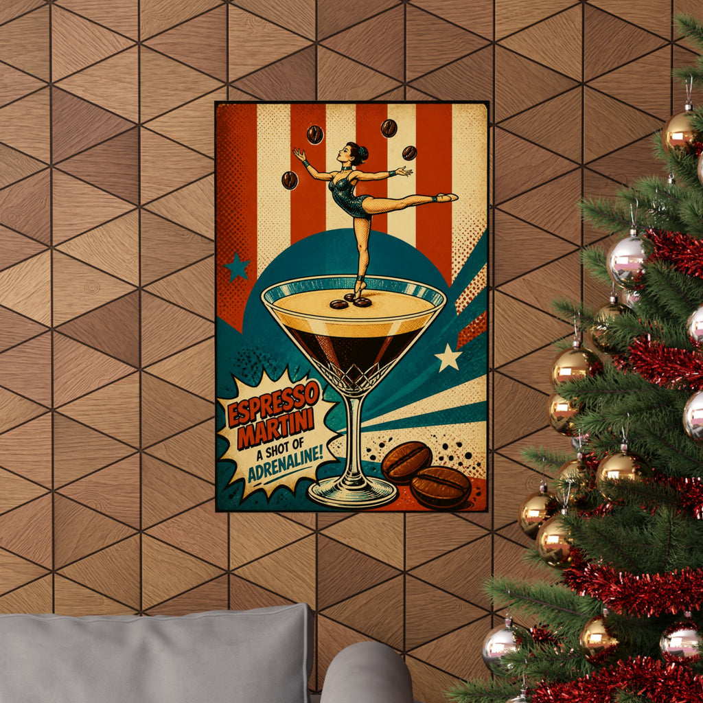 Espresso Martini Acrobat Wall Art Poster 18×24 Pop Art Living Room Decor Maximalist Print