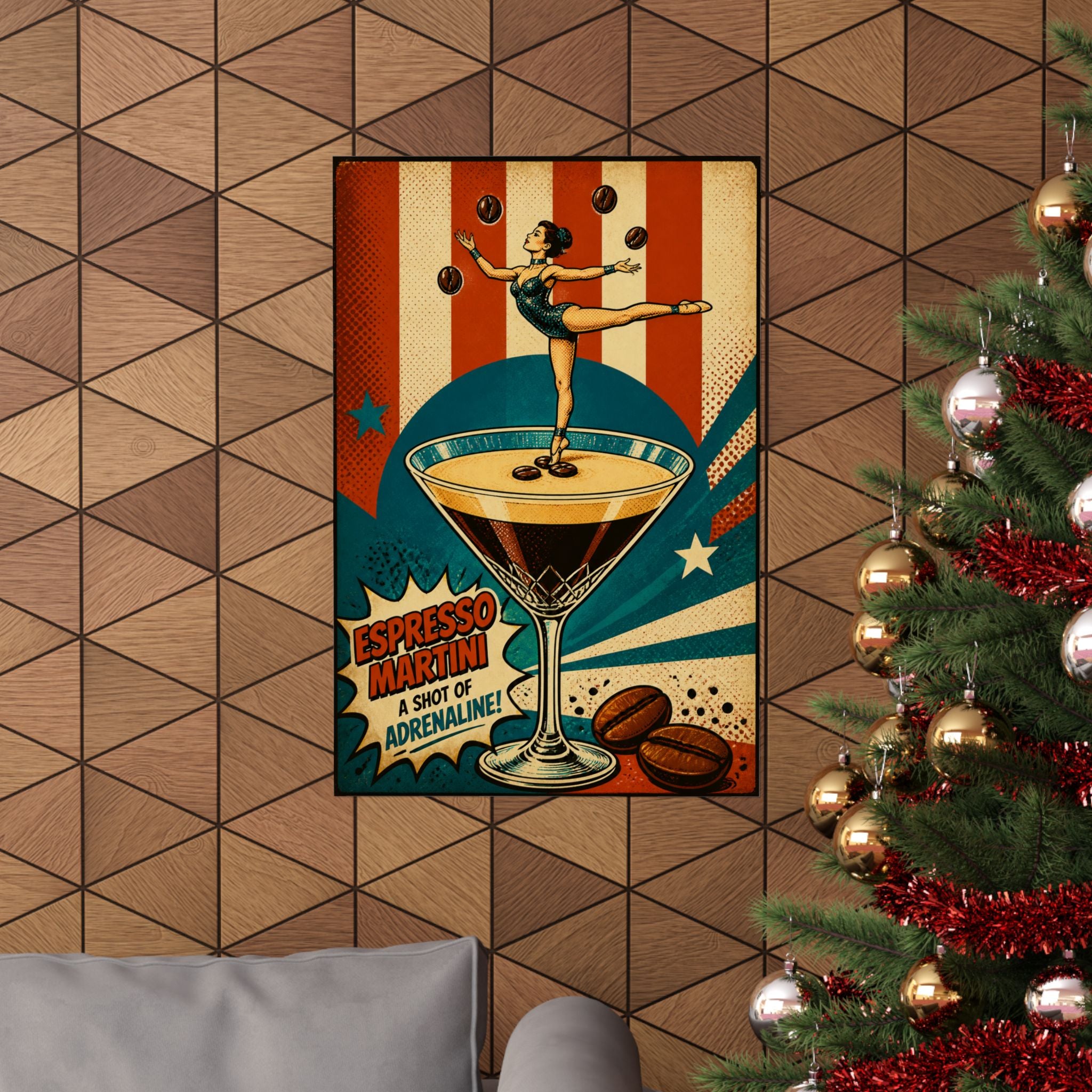 Espresso Martini Acrobat Wall Art Poster 18×24 Pop Art Living Room Decor Maximalist Print