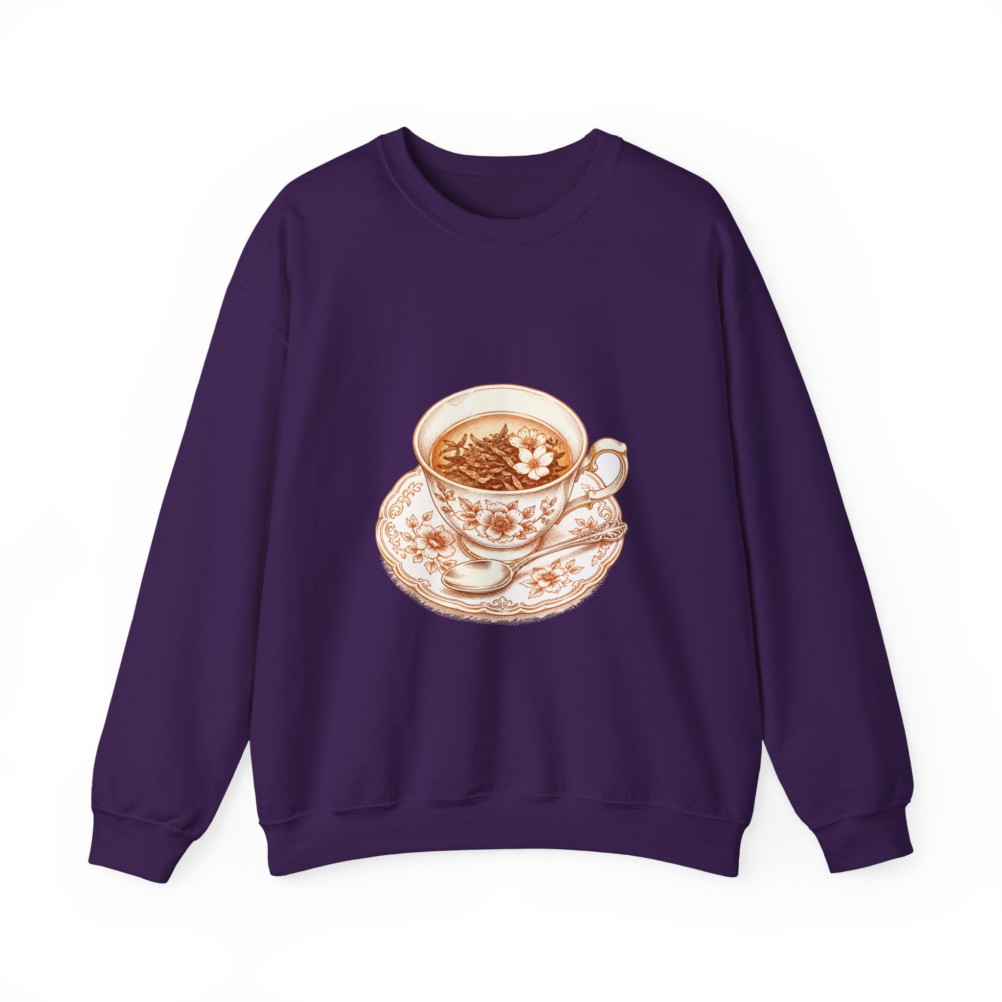 Matching Couple Sweatshirt - Coffee & Tea Matching Couple Crewneck Sweatshirt Hand-Drawn Art His Hers Best Friend Gift - Design B