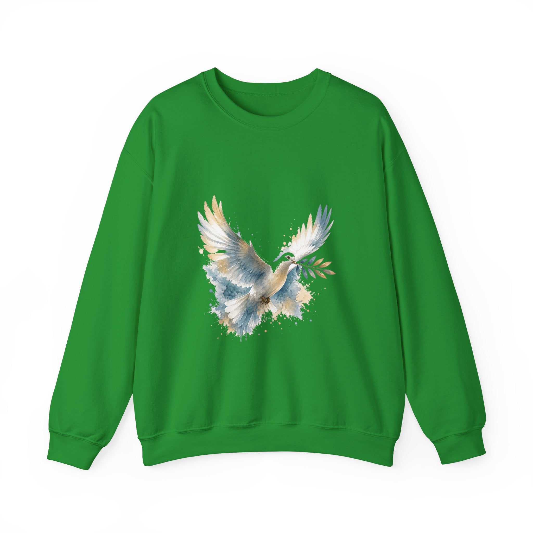 Matching Couple Sweatshirt - Wolf & Dove Matching Couple Premium Fleece Sweatshirt Watercolor Art His Hers Birthday Gift - Design B