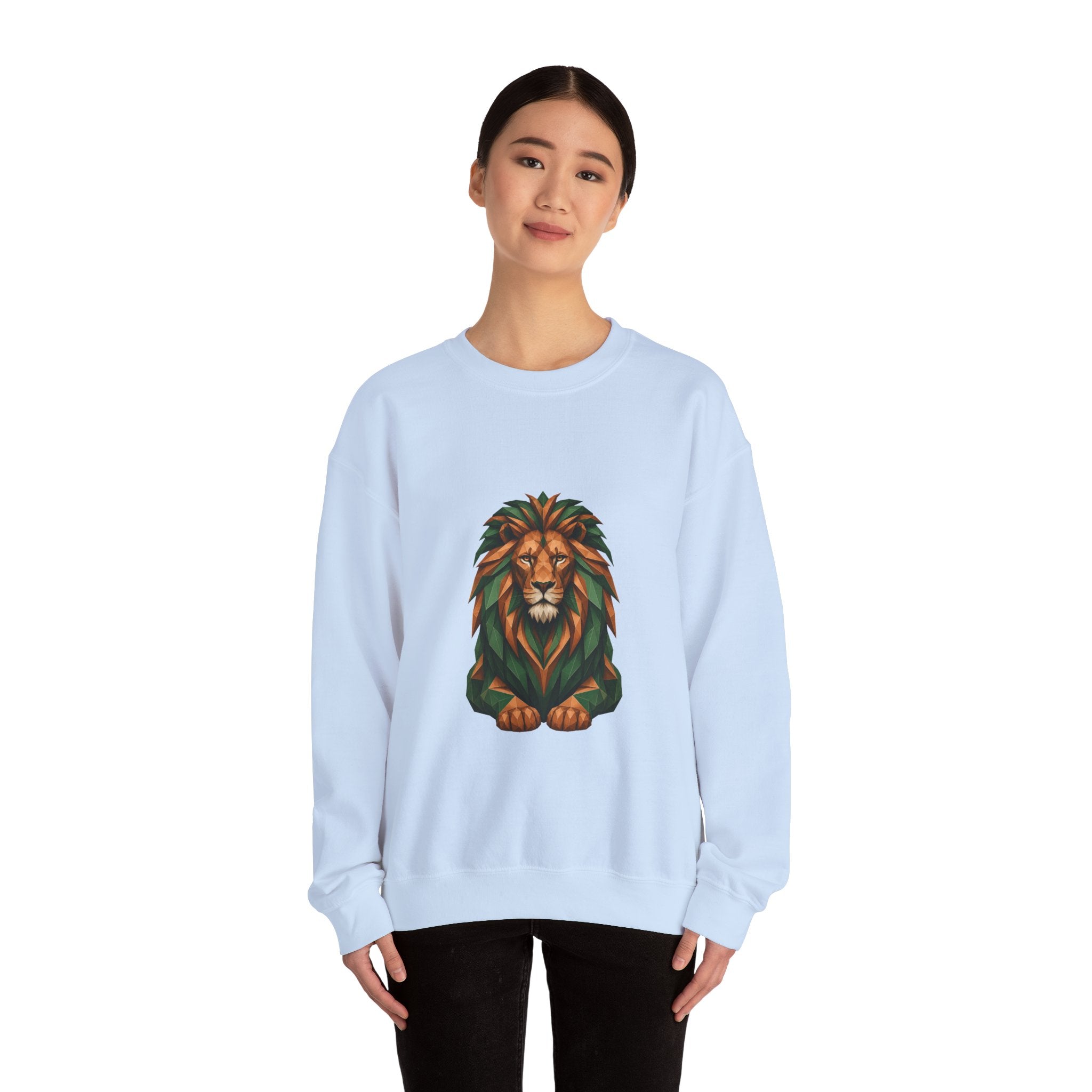 Matching Couple Sweatshirt - Lion & Lamb Matching Couple Comfort Colors Crew Geometric Art His Hers Love Gift - Design A
