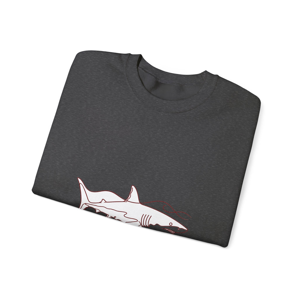 Matching Couple Sweatshirt - Shark & Dolphin Matching Couple Comfort Colors Crew Minimalist Art His Hers Christmas Gift - Design A