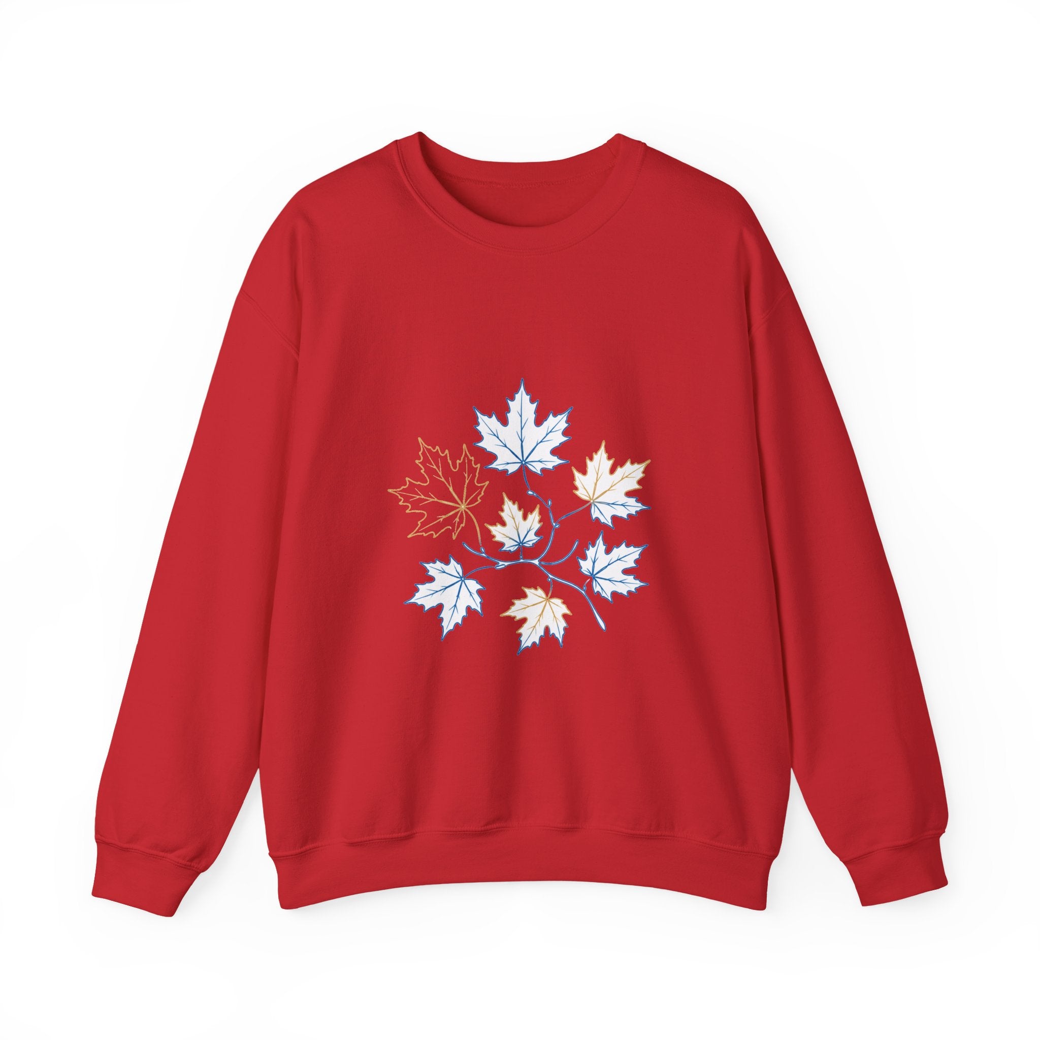 Matching Couple Sweatshirt - Cherry Blossom & Maple Leaf Matching Couple Premium Fleece Sweatshirt Minimalist Art His Hers Christmas Gift - Design B