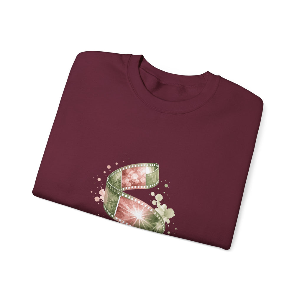 Matching Couple Sweatshirt - Camera & Film Matching Couple Crewneck Sweatshirt Watercolor Art His Hers Engagement Gift - Design B