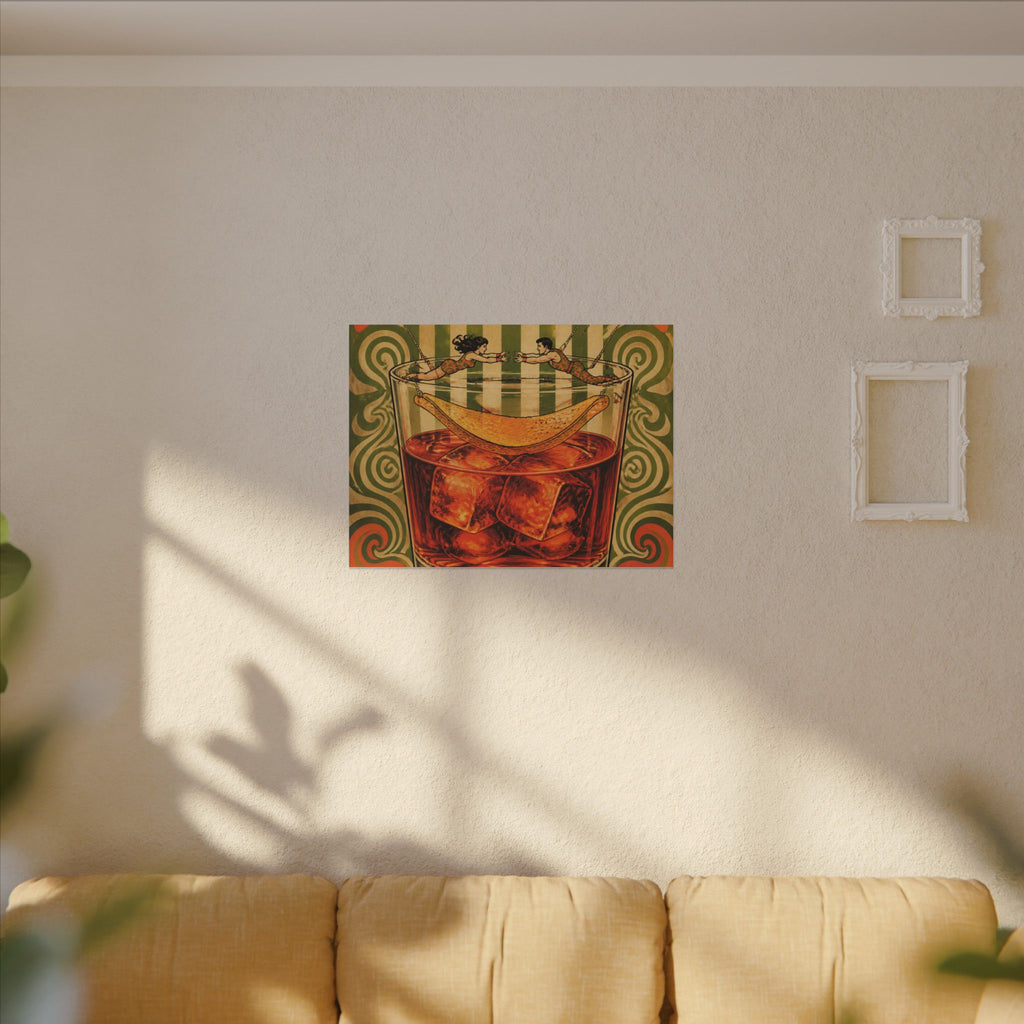 Negroni Trapeze Act Wall Art Canvas 24×36 Psychedelic Dining Room Decor Maximalist Print
