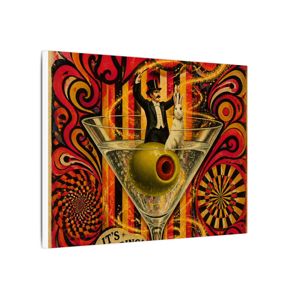 Martini Magician Wall Art Canvas 16×20 Psychedelic Cafe Decor Maximalist Print
