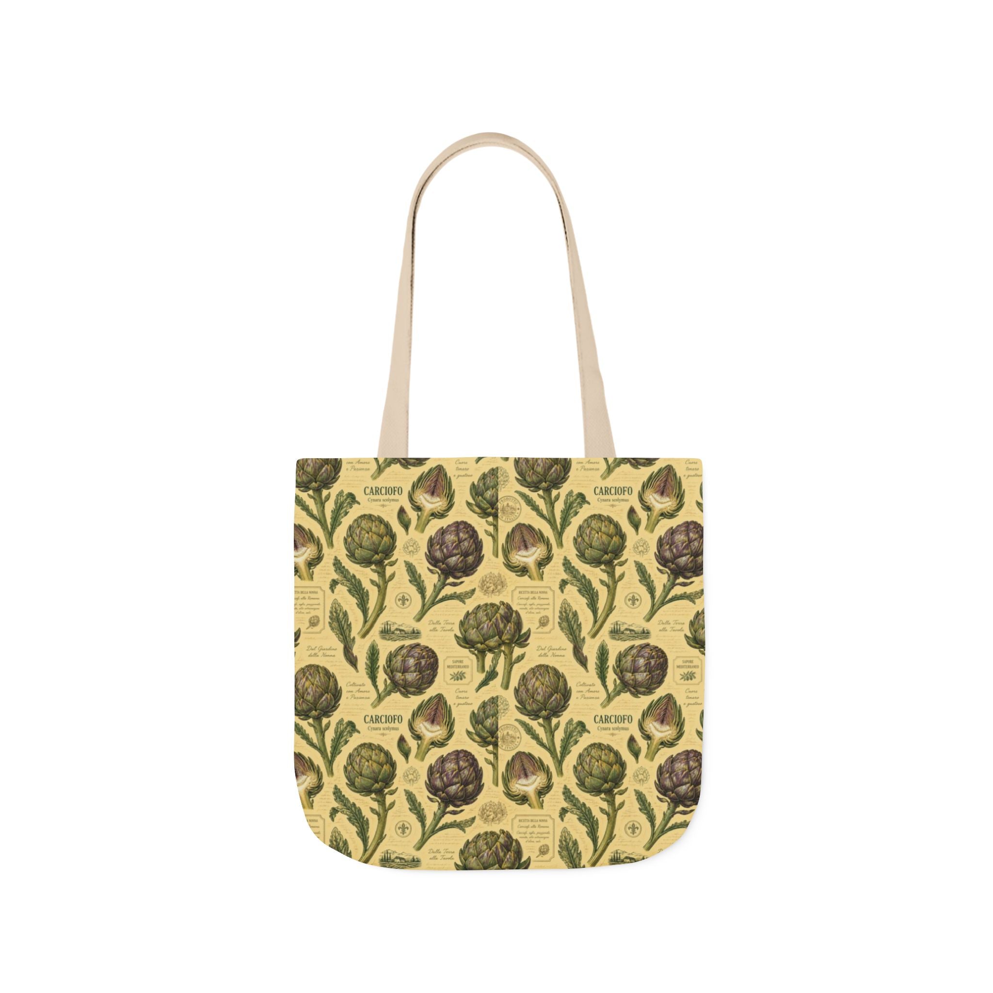 Globe Artichokes Canvas Tote Bag Mediterranean Kitchen Botanical Design Italian Cottagecore Gift