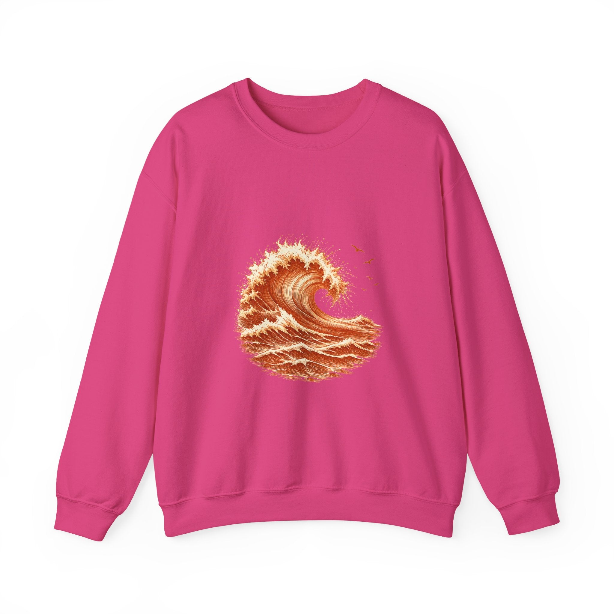 Matching Couple Sweatshirt - Mountain & Ocean Matching Couple Premium Fleece Sweatshirt Hand-Drawn Art His Hers Anniversary Gift - Design B
