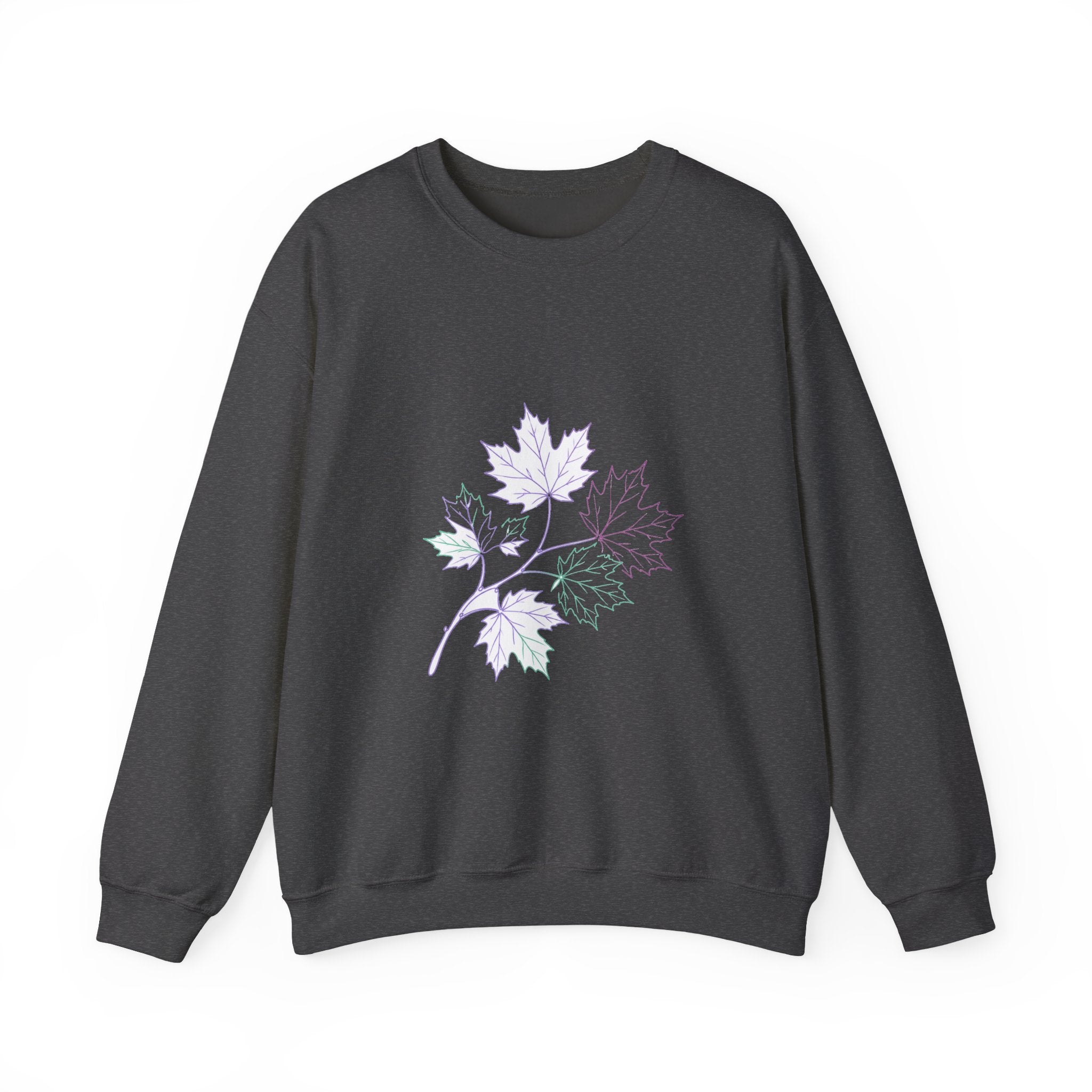 Matching Couple Sweatshirt - Cherry Blossom & Maple Leaf Matching Couple Crewneck Sweatshirt Minimalist Art His Hers Valentine Gift - Design B