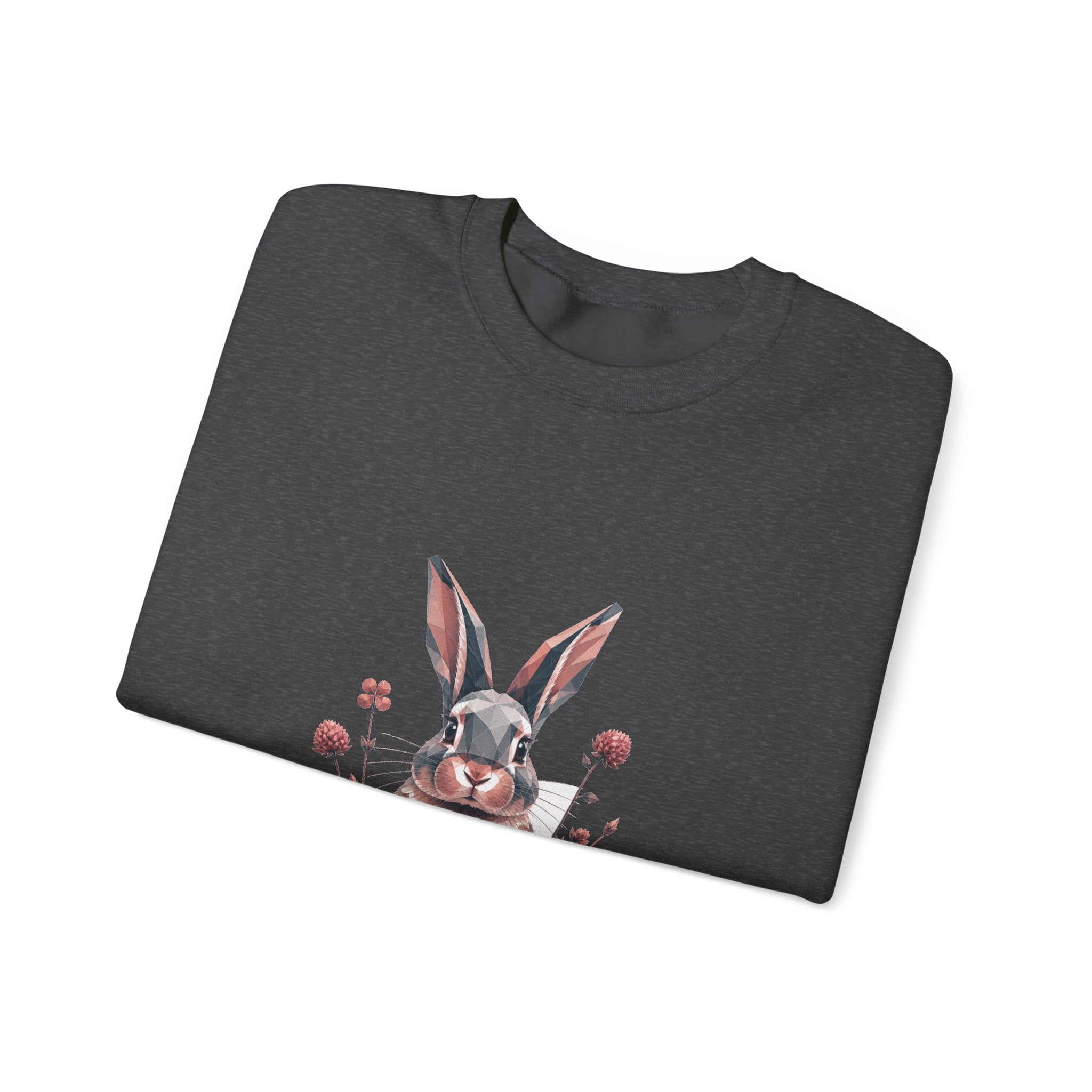 Matching Couple Sweatshirt - Fox & Rabbit Matching Couple Crewneck Sweatshirt Geometric Art His Hers Couple Gift - Design B