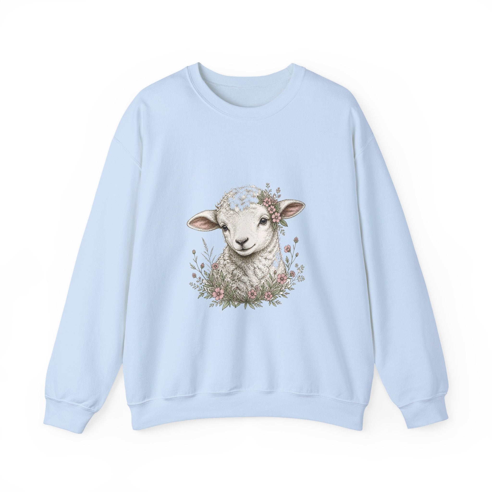 Matching Couple Sweatshirt - Lion & Lamb Matching Couple Premium Fleece Sweatshirt Hand-Drawn Art His Hers Anniversary Gift - Design B