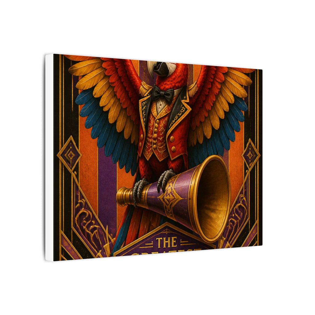 Parrot Ringmaster Wall Art Canvas 24×36 Art Deco Bar Area Decor Maximalist Print