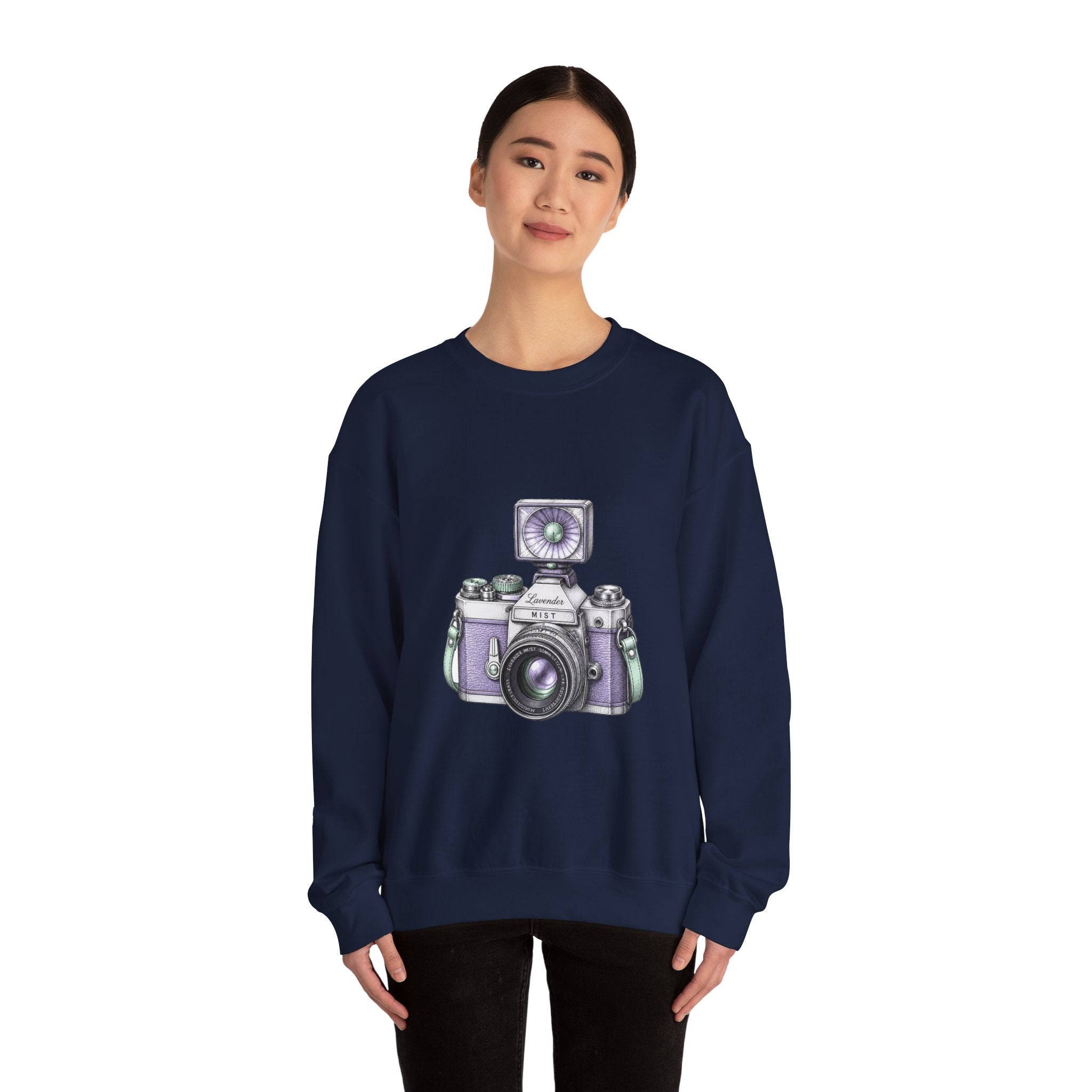 Matching Couple Sweatshirt - Camera & Film Matching Couple Comfort Colors Crew Hand-Drawn Art His Hers Anniversary Gift - Design A