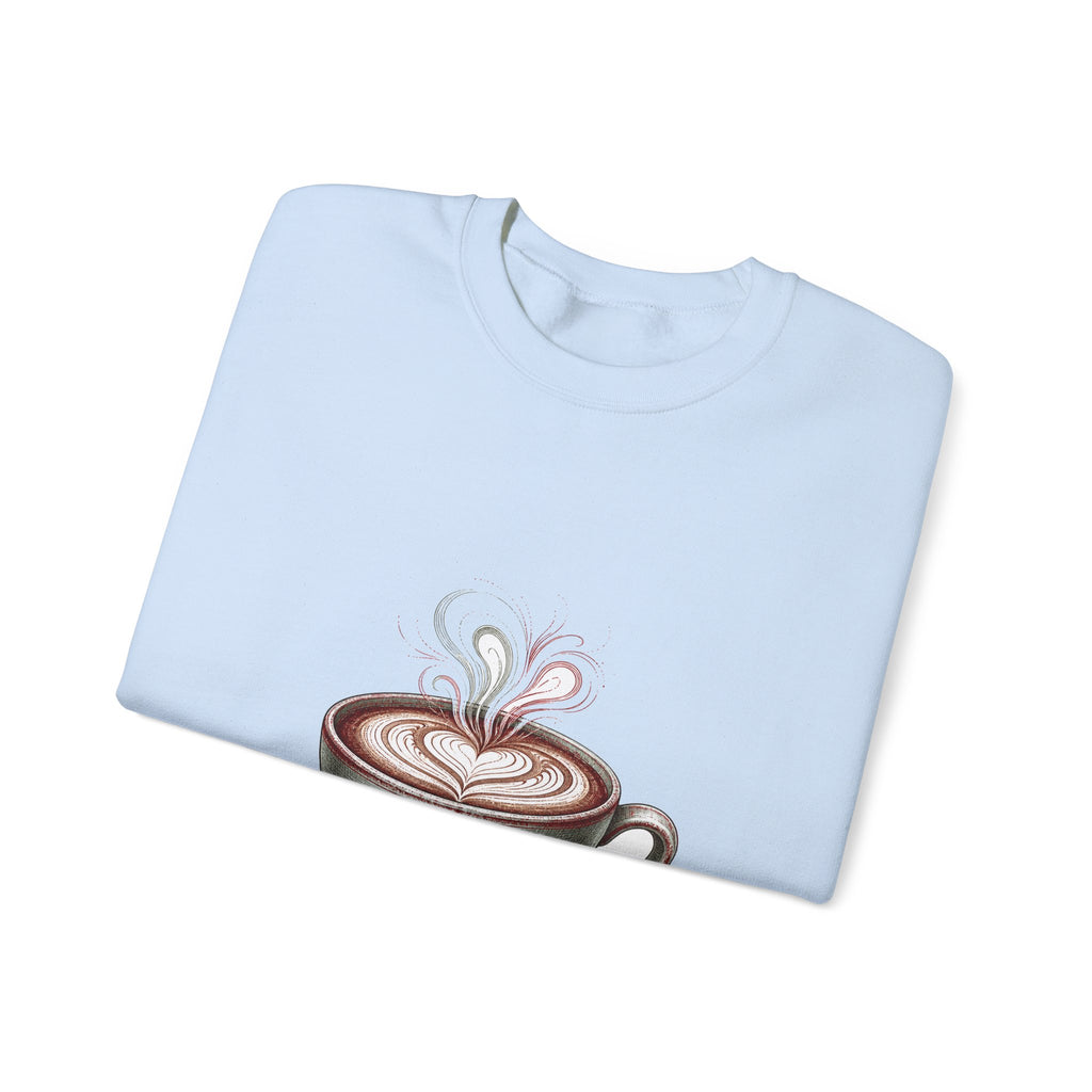 Matching Couple Sweatshirt - Coffee & Tea Matching Couple Premium Fleece Sweatshirt Hand-Drawn Art His Hers Anniversary Gift - Design A