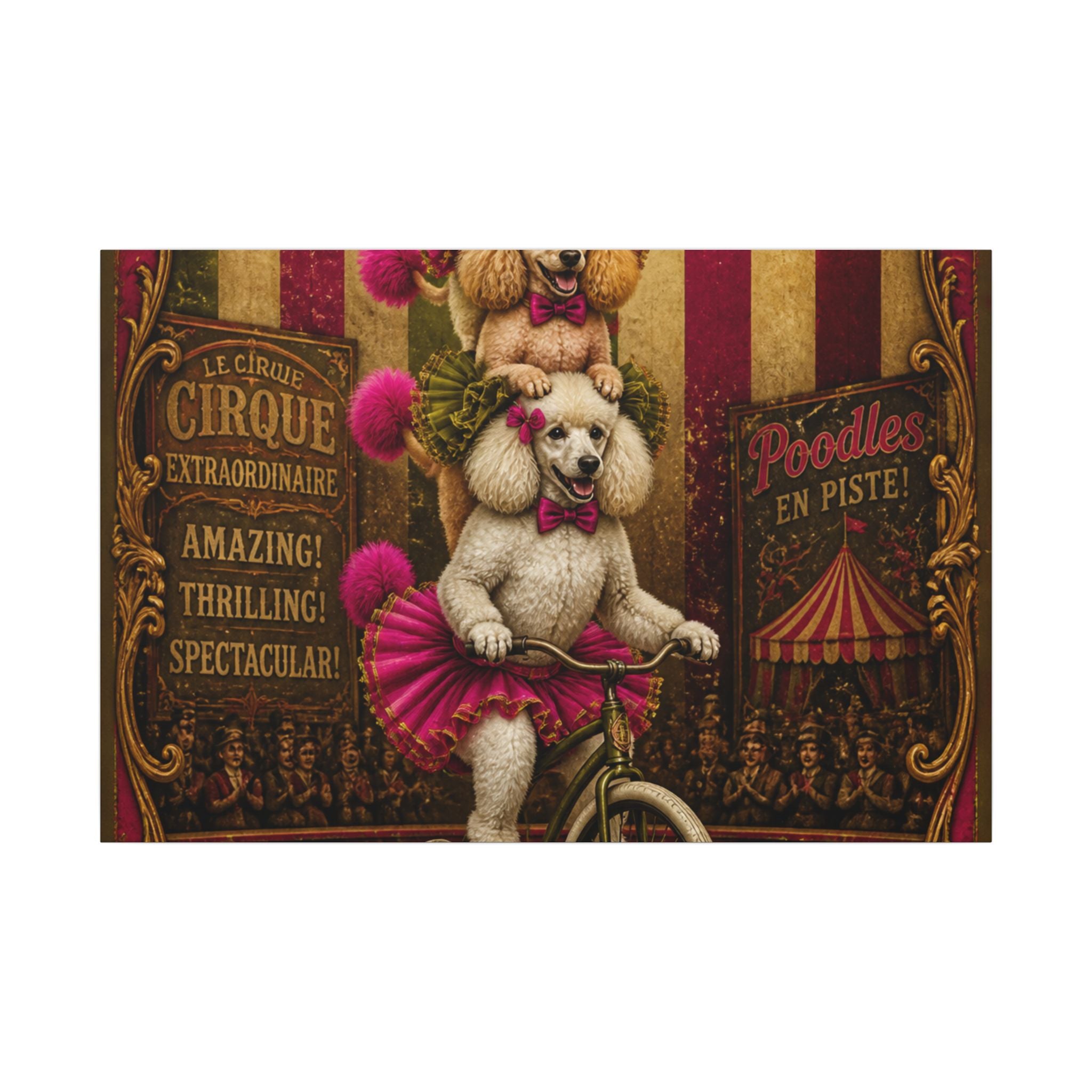Poodle Stack Bicycle Wall Art Canvas 24×36 Baroque Studio Decor Maximalist Print