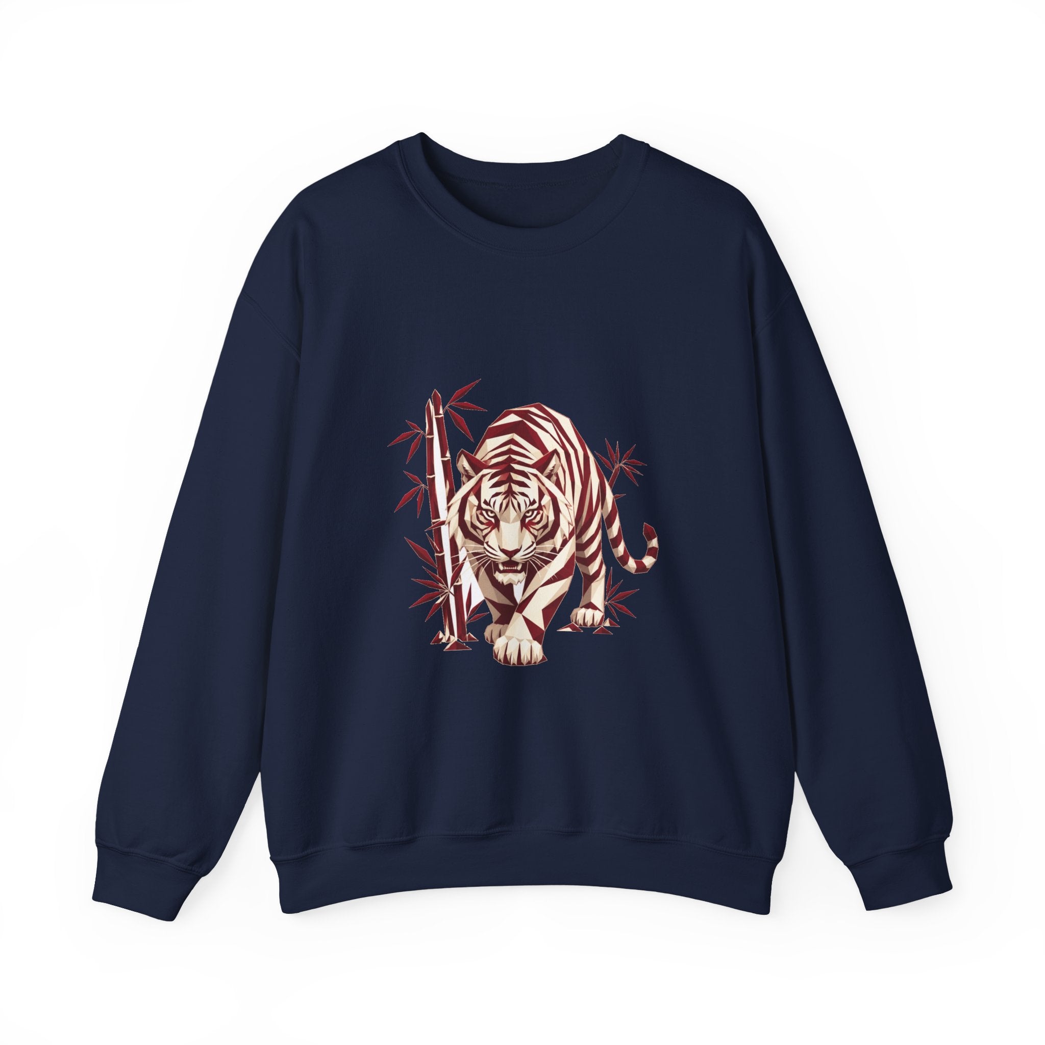 Matching Couple Sweatshirt - Tiger & Crane Matching Couple Crewneck Sweatshirt Geometric Art His Hers Couple Gift - Design A