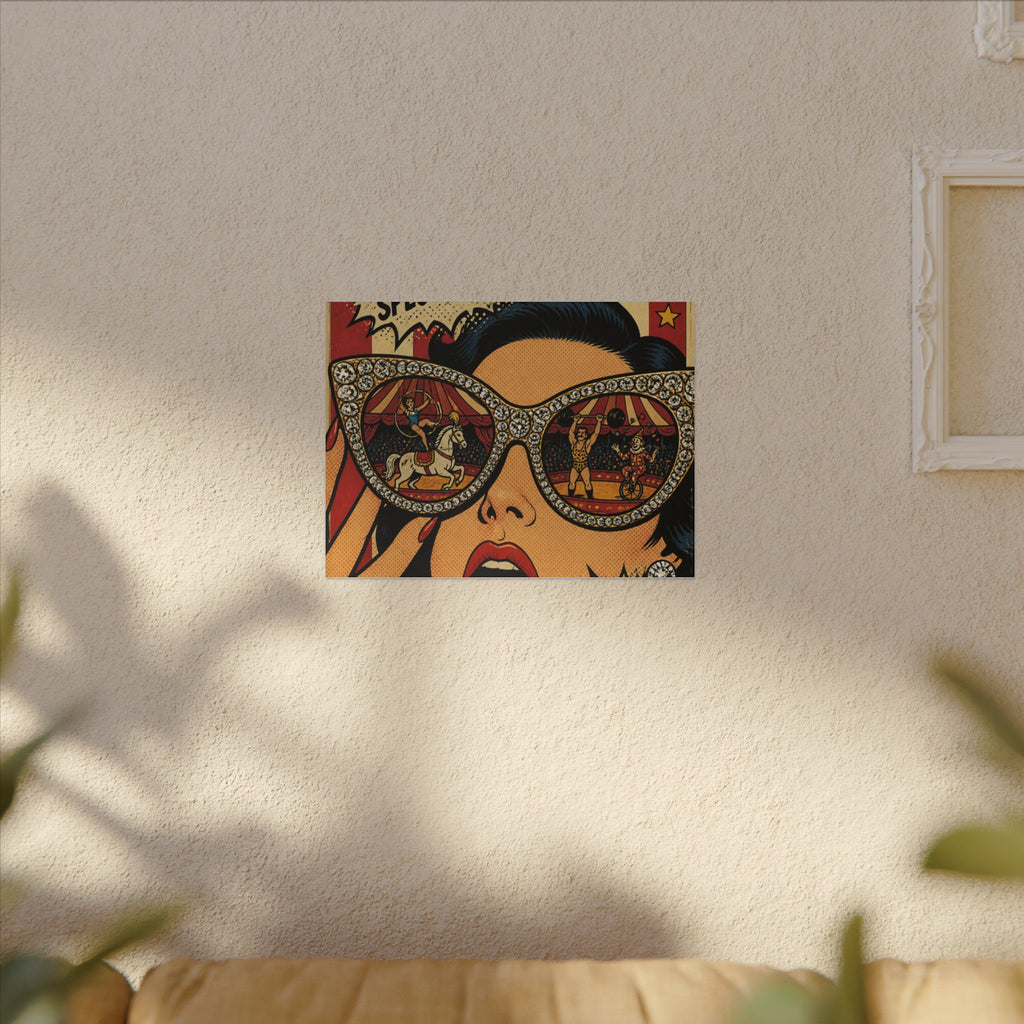 Sunglasses Circus Ring Wall Art Canvas 16×20 Pop Art Living Room Decor Maximalist Print