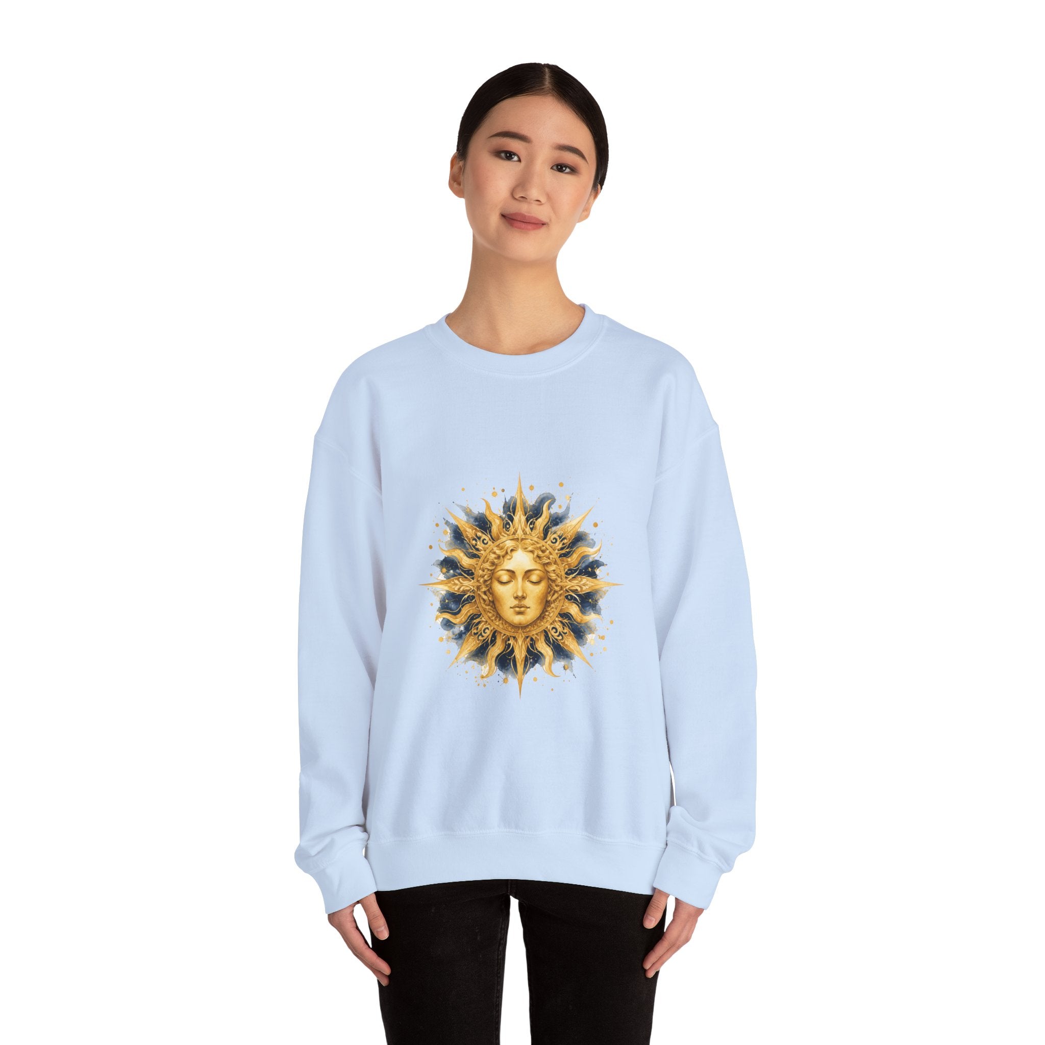 Matching Couple Sweatshirt - Helios & Selene Matching Couple Comfort Colors Crew Watercolor Art His Hers Birthday Gift - Design A