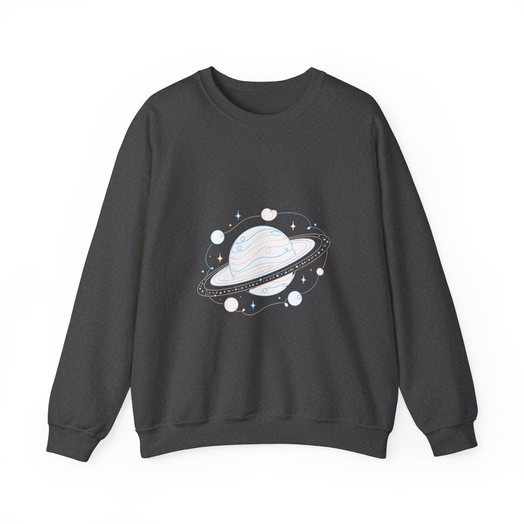 Matching Couple Sweatshirt - Astronaut & Planet Matching Couple Premium Fleece Sweatshirt Minimalist Art His Hers Christmas Gift - Design B