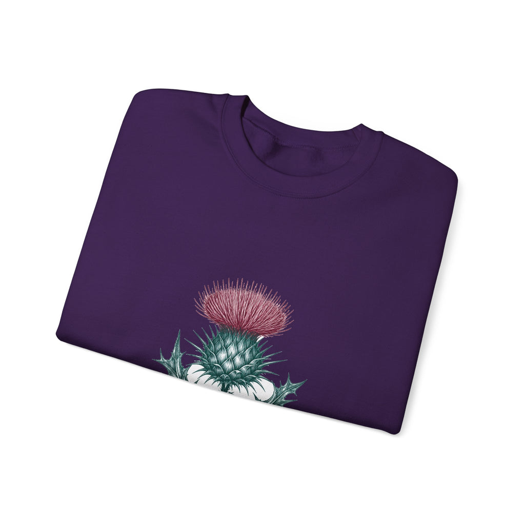 Matching Couple Sweatshirt - Lavender & Thistle Matching Couple Comfort Colors Crew Hand-Drawn Art His Hers Anniversary Gift - Design B