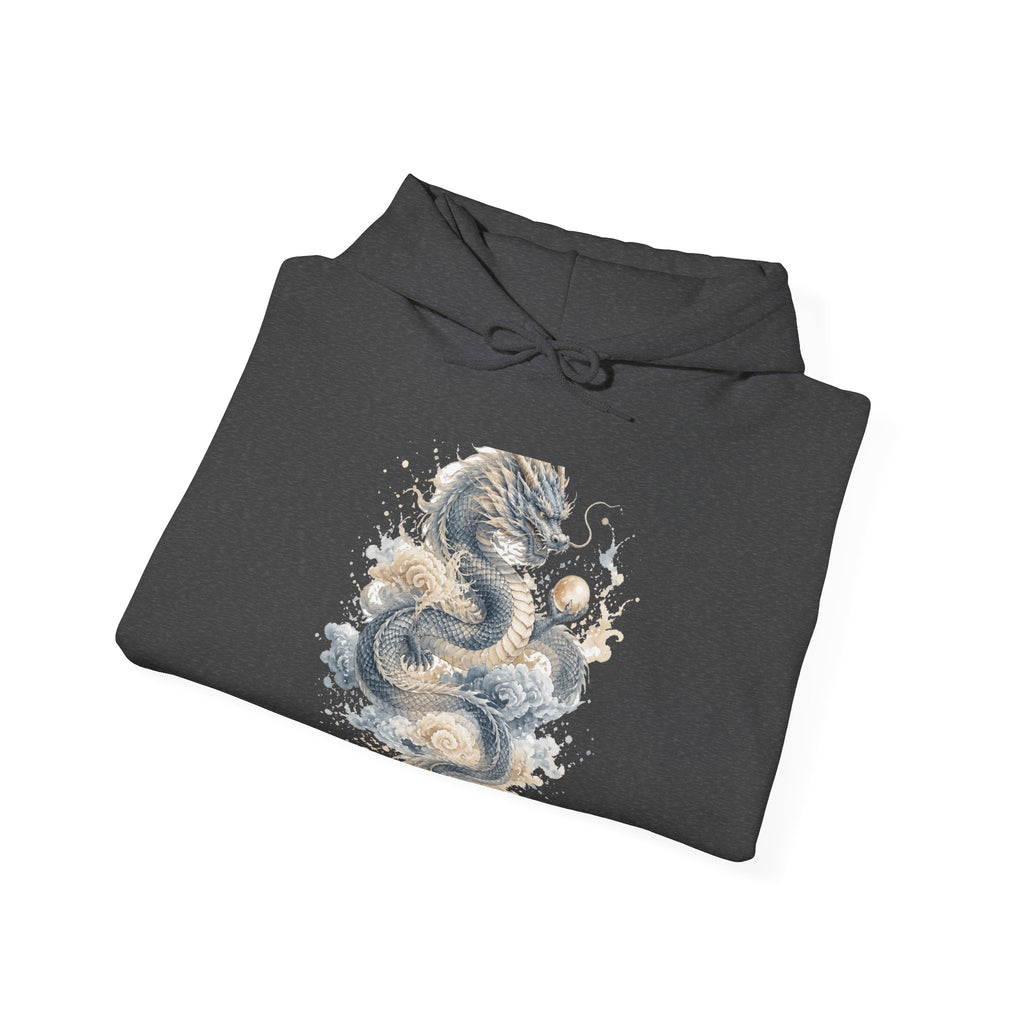 Matching Couple Sweatshirt - Dragon & Phoenix Matching Couple Hooded Sweatshirt Watercolor Art His Hers Engagement Gift - Design A