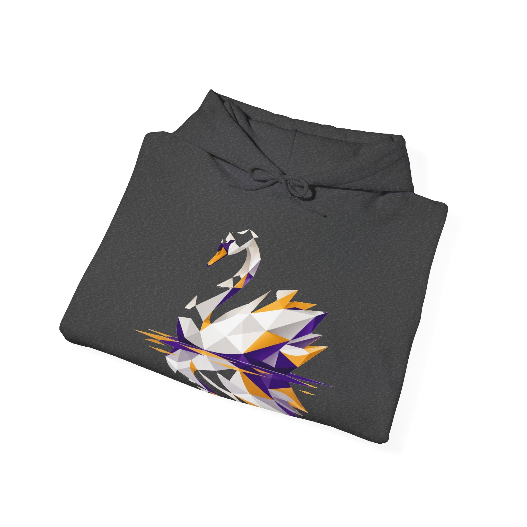 Matching Couple Sweatshirt - Raven & Swan Matching Couple Hooded Sweatshirt Geometric Art His Hers Couple Gift - Design B