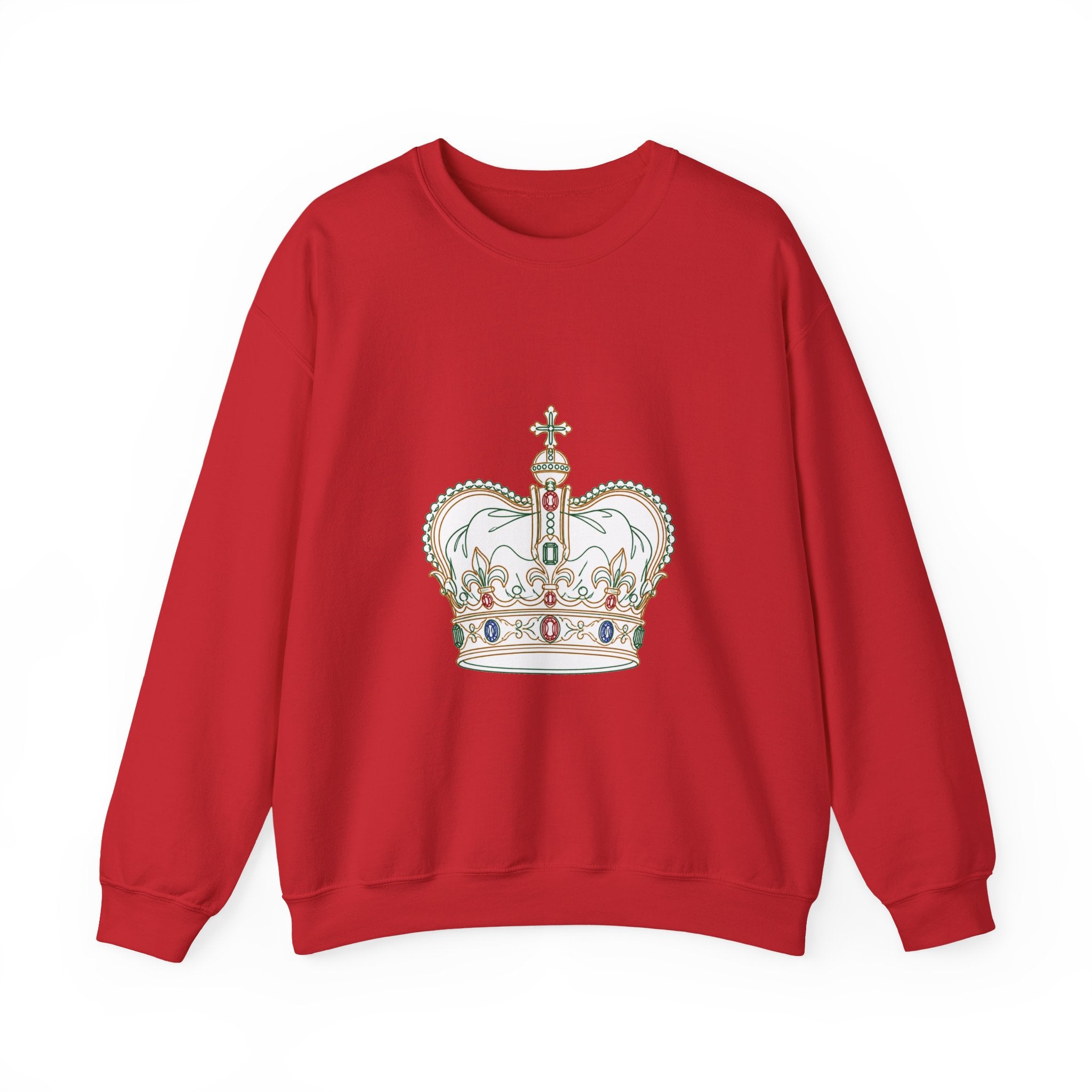 Matching Couple Sweatshirt - Crown & Shield Matching Couple Premium Fleece Sweatshirt Minimalist Art His Hers Christmas Gift - Design A