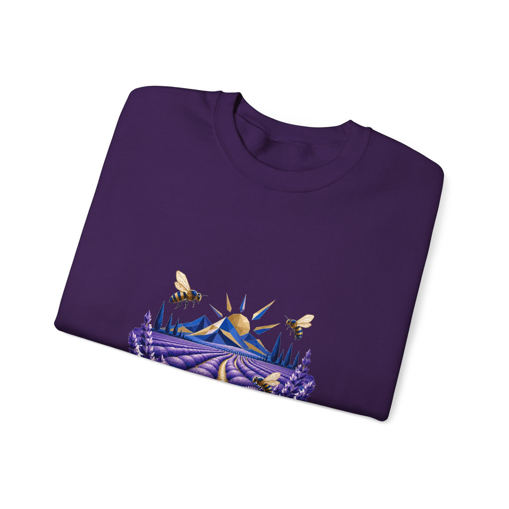 Matching Couple Sweatshirt - Lavender Fields & Canyon Matching Couple Comfort Colors Crew Geometric Art His Hers Love Gift - Design A