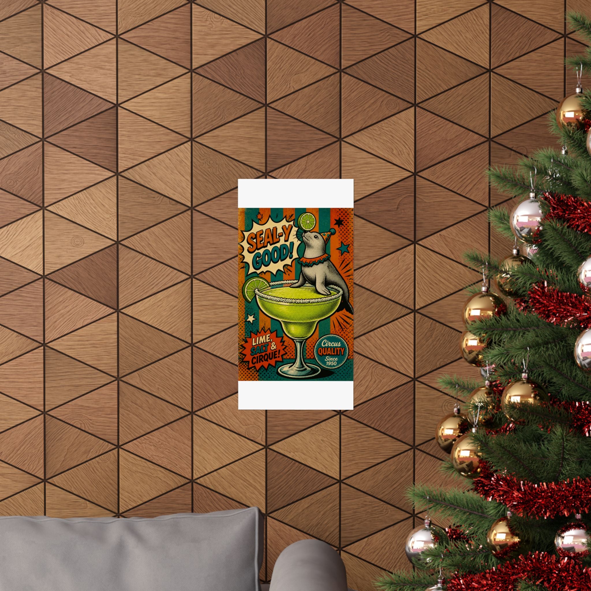 Margarita Balancing Seal Wall Art Poster 18×24 Pop Art Living Room Decor Maximalist Print