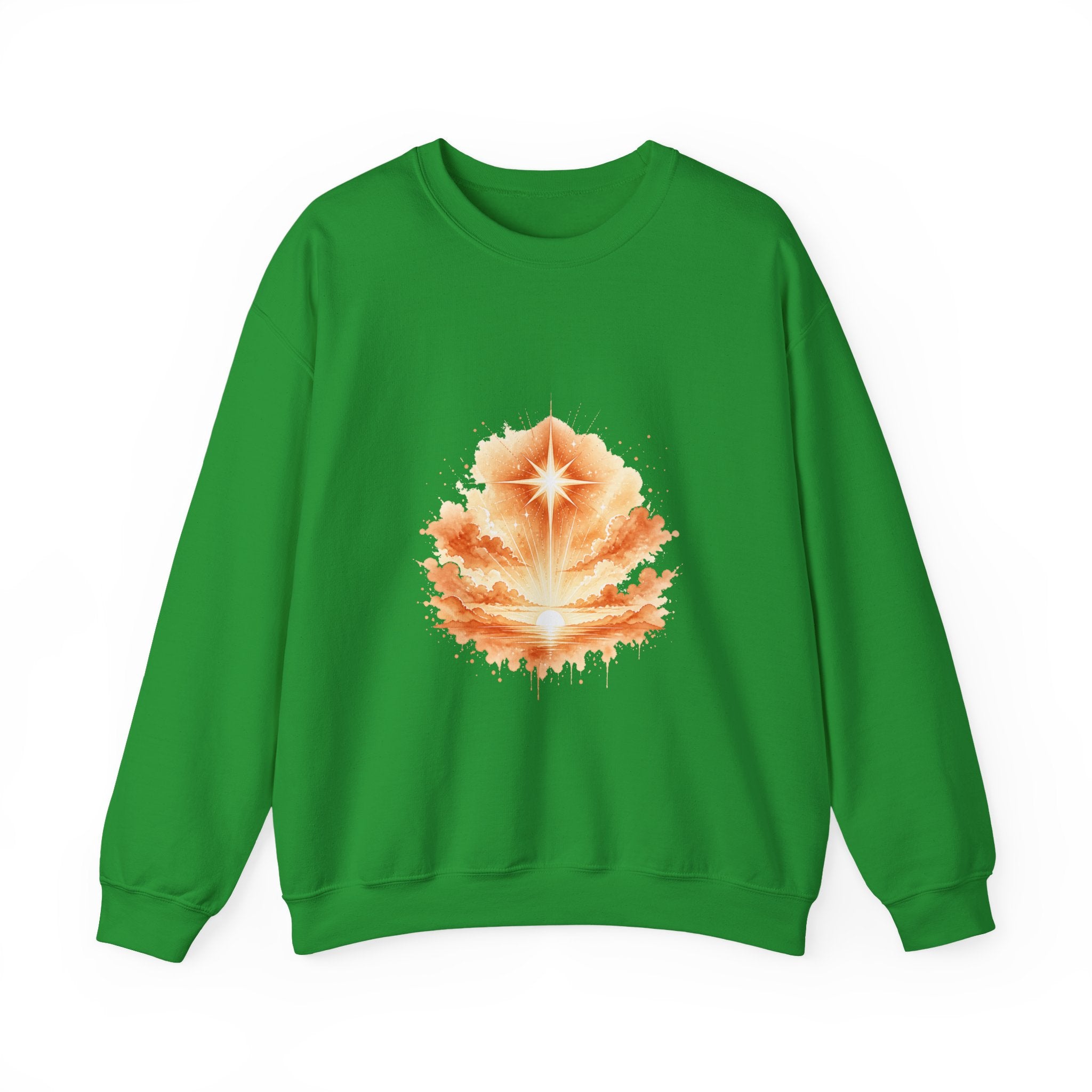 Matching Couple Sweatshirt - Evening & Morning Star Matching Couple Premium Fleece Sweatshirt Watercolor Art His Hers Birthday Gift - Design B