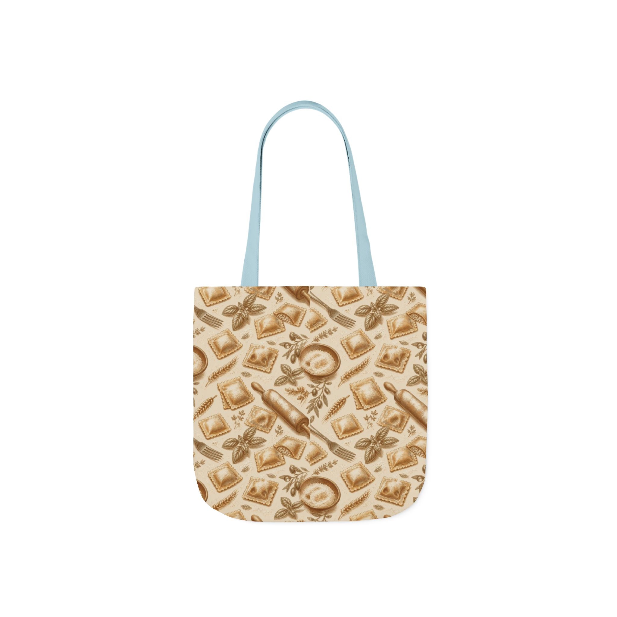 Fresh Ravioli Canvas Tote Bag Mediterranean Kitchen Botanical Design Italian Cottagecore Gift