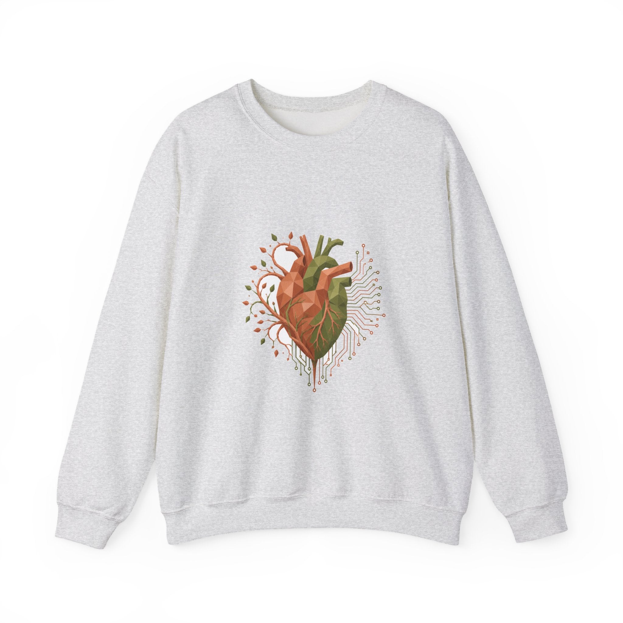 Matching Couple Sweatshirt - Robot & Heart Matching Couple Crewneck Sweatshirt Geometric Art His Hers Couple Gift - Design B