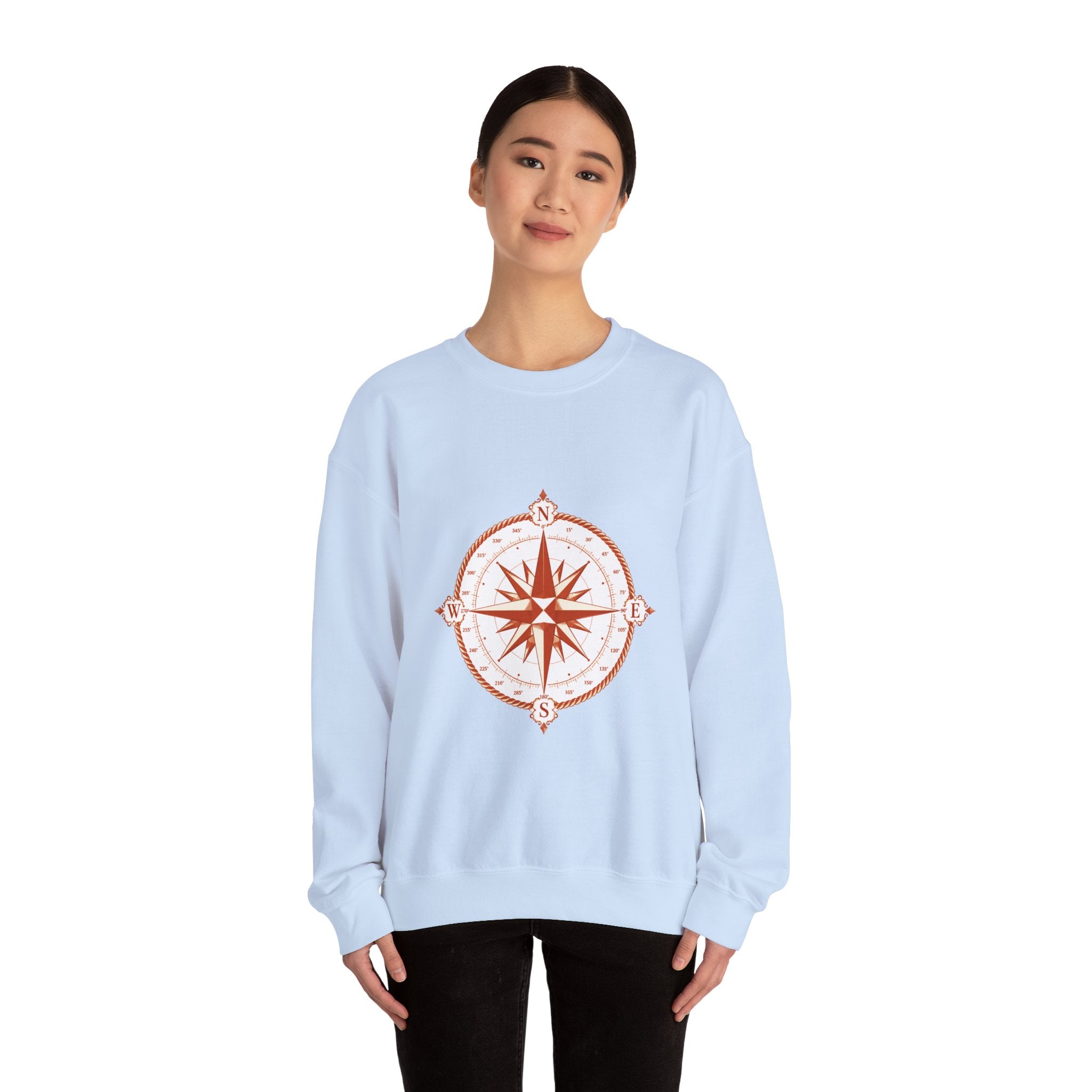 Matching Couple Sweatshirt - Compass North & South Matching Couple Comfort Colors Crew Geometric Art His Hers Love Gift - Design A