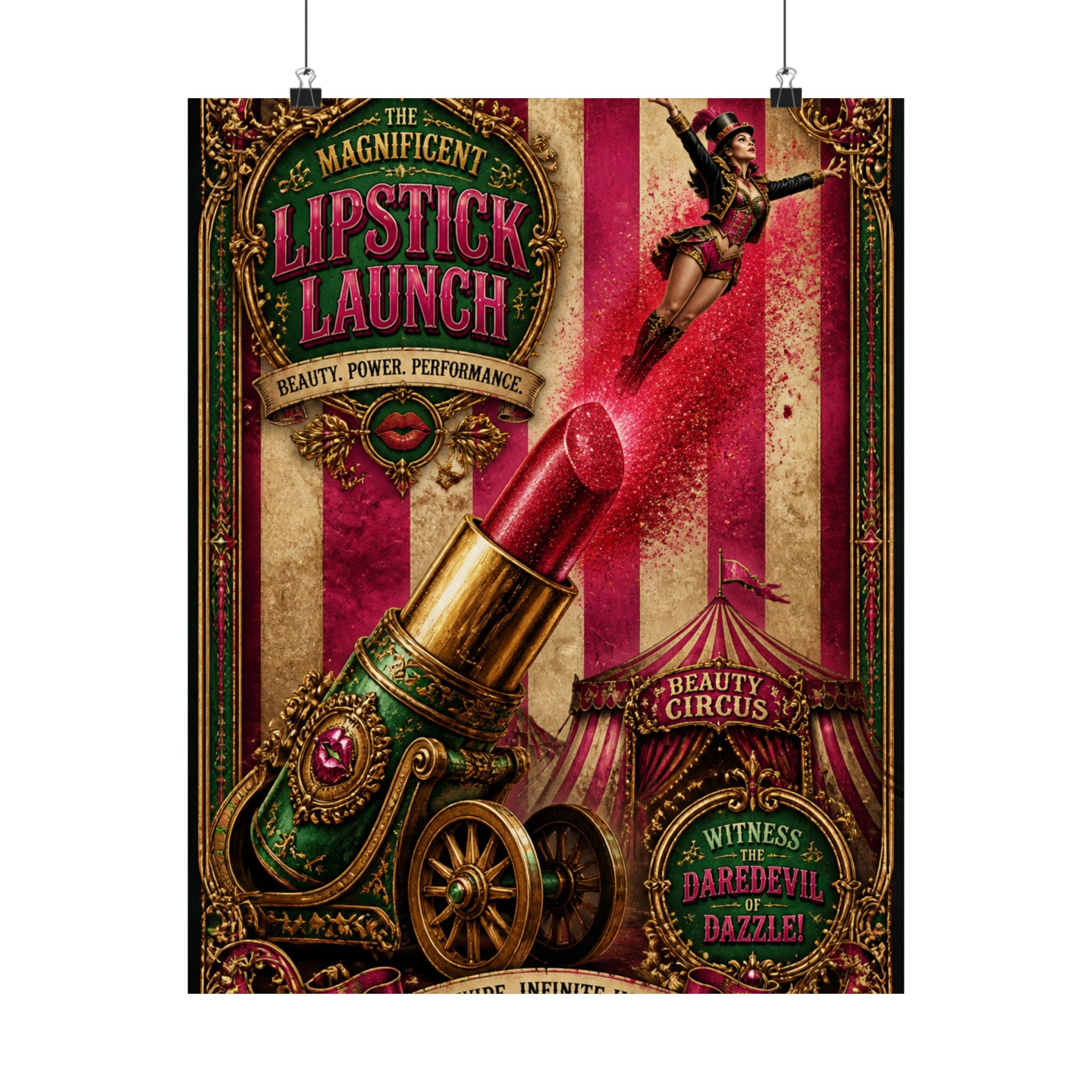 Lipstick Cannon Wall Art Poster 24×36 Baroque Studio Decor Maximalist Print