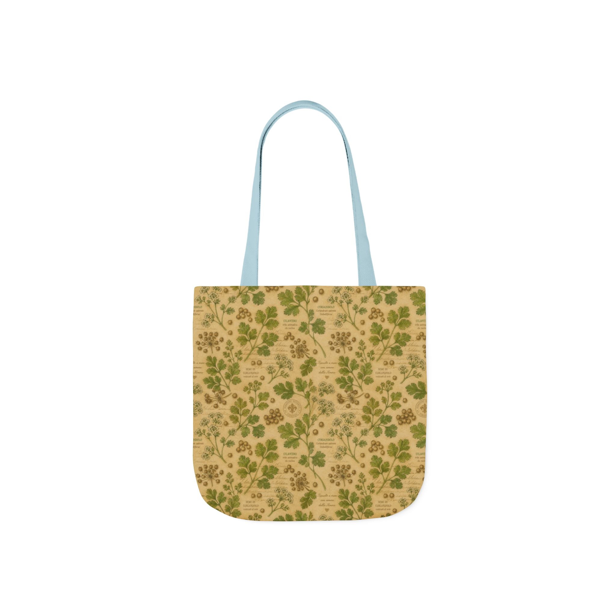 Coriander & Seeds Canvas Tote Bag Mediterranean Kitchen Botanical Design Italian Cottagecore Gift