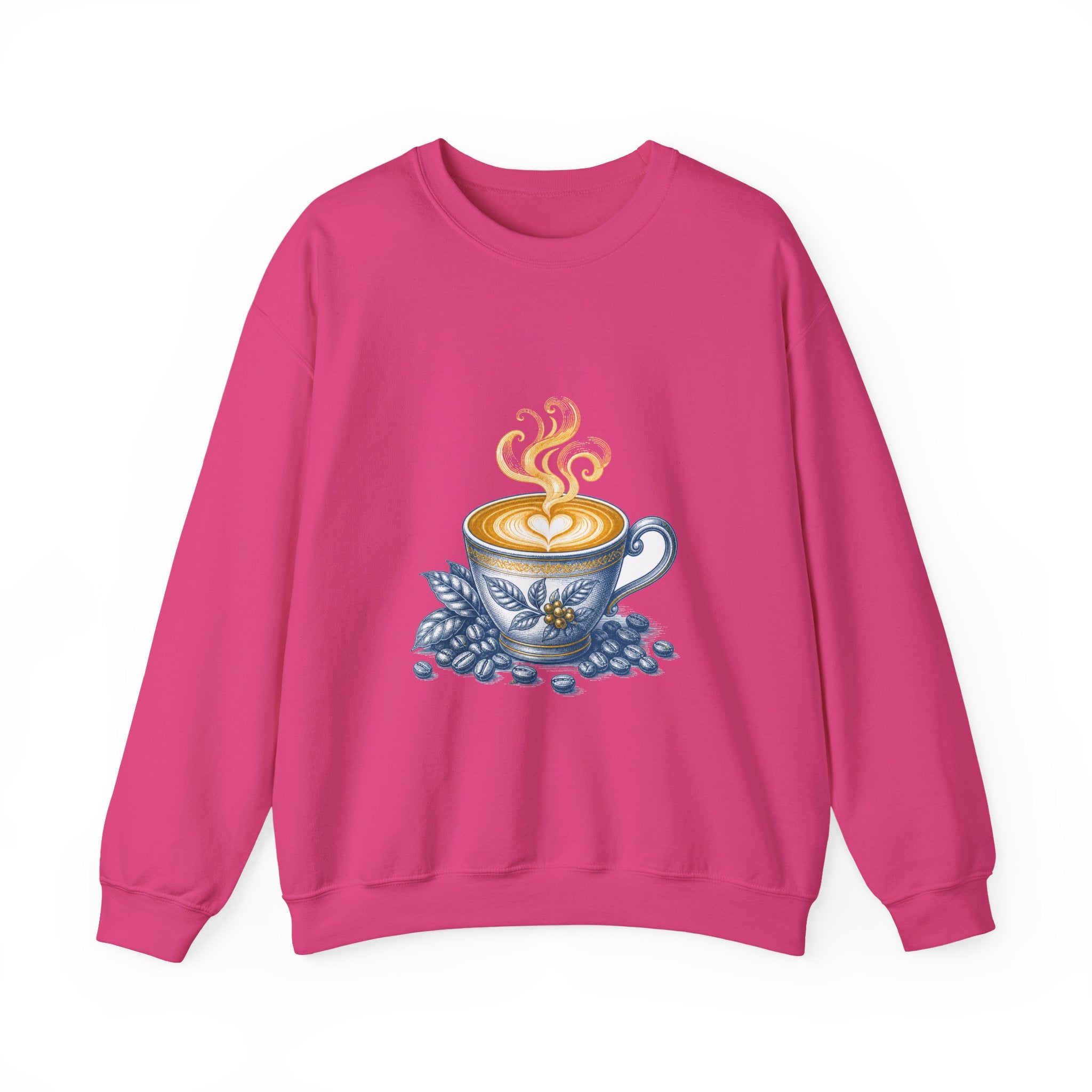 Matching Couple Sweatshirt - Coffee & Tea Matching Couple Crewneck Sweatshirt Vintage Art His Hers Wedding Gift - Design A