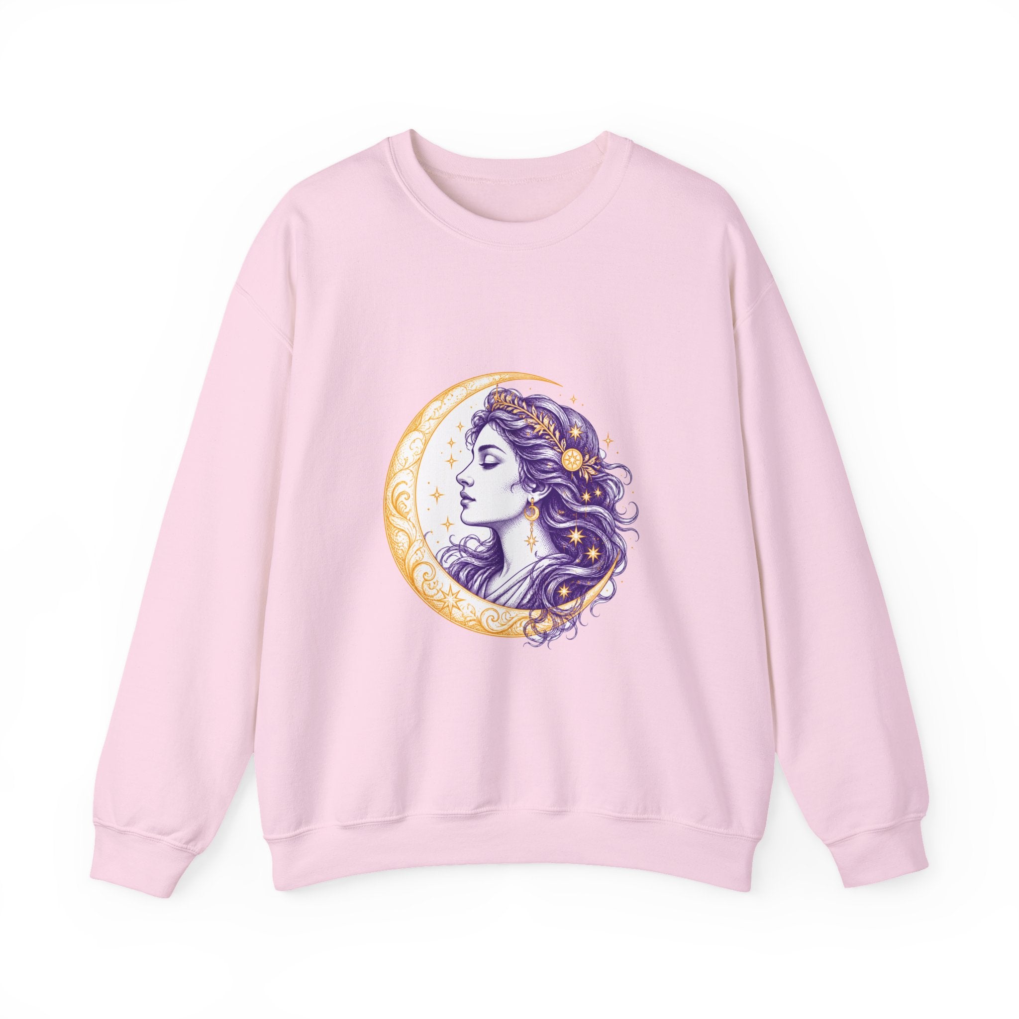 Matching Couple Sweatshirt - Helios & Selene Matching Couple Crewneck Sweatshirt Hand-Drawn Art His Hers Best Friend Gift - Design B