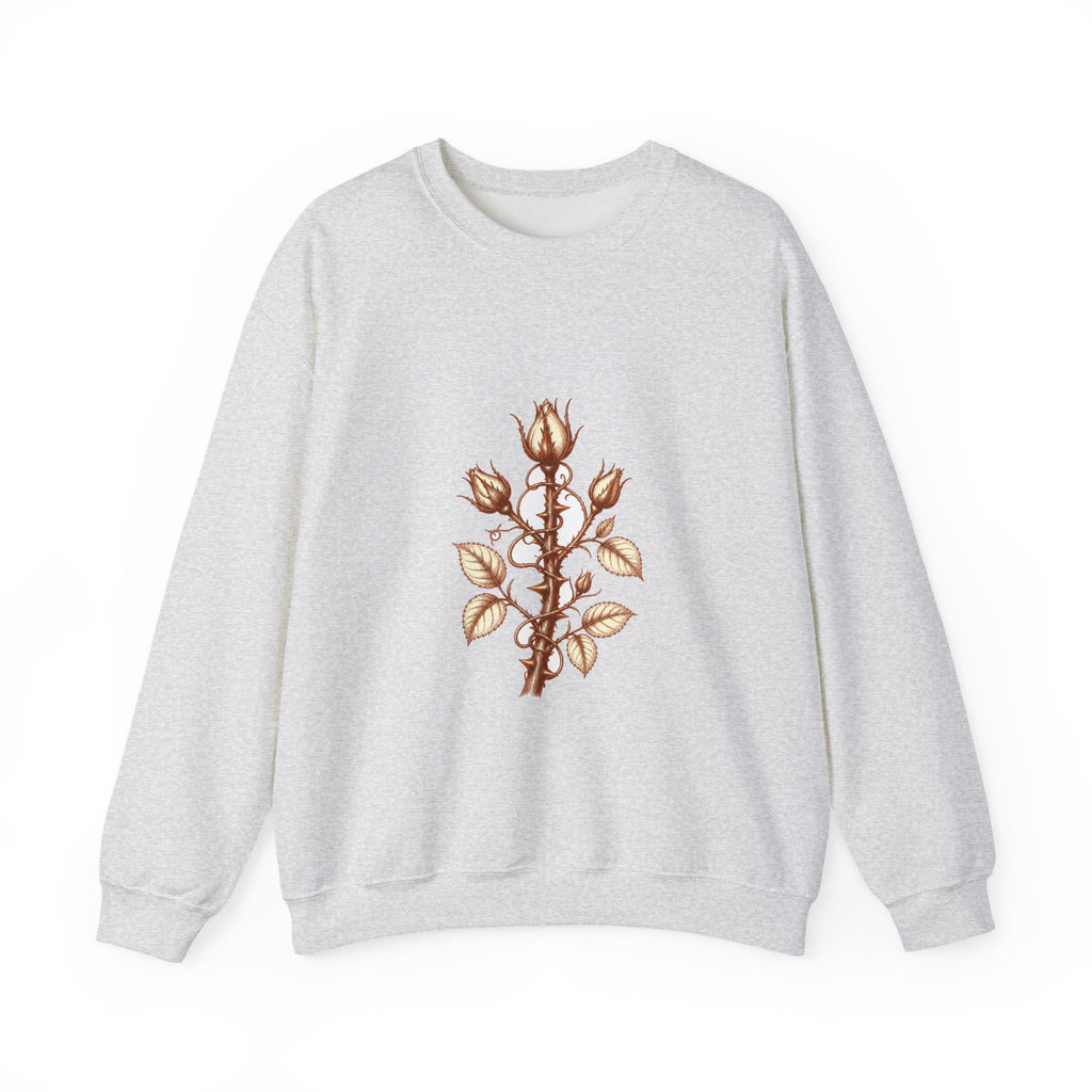 Matching Couple Sweatshirt - Rose & Thorn Matching Couple Premium Fleece Sweatshirt Hand-Drawn Art His Hers Anniversary Gift - Design B