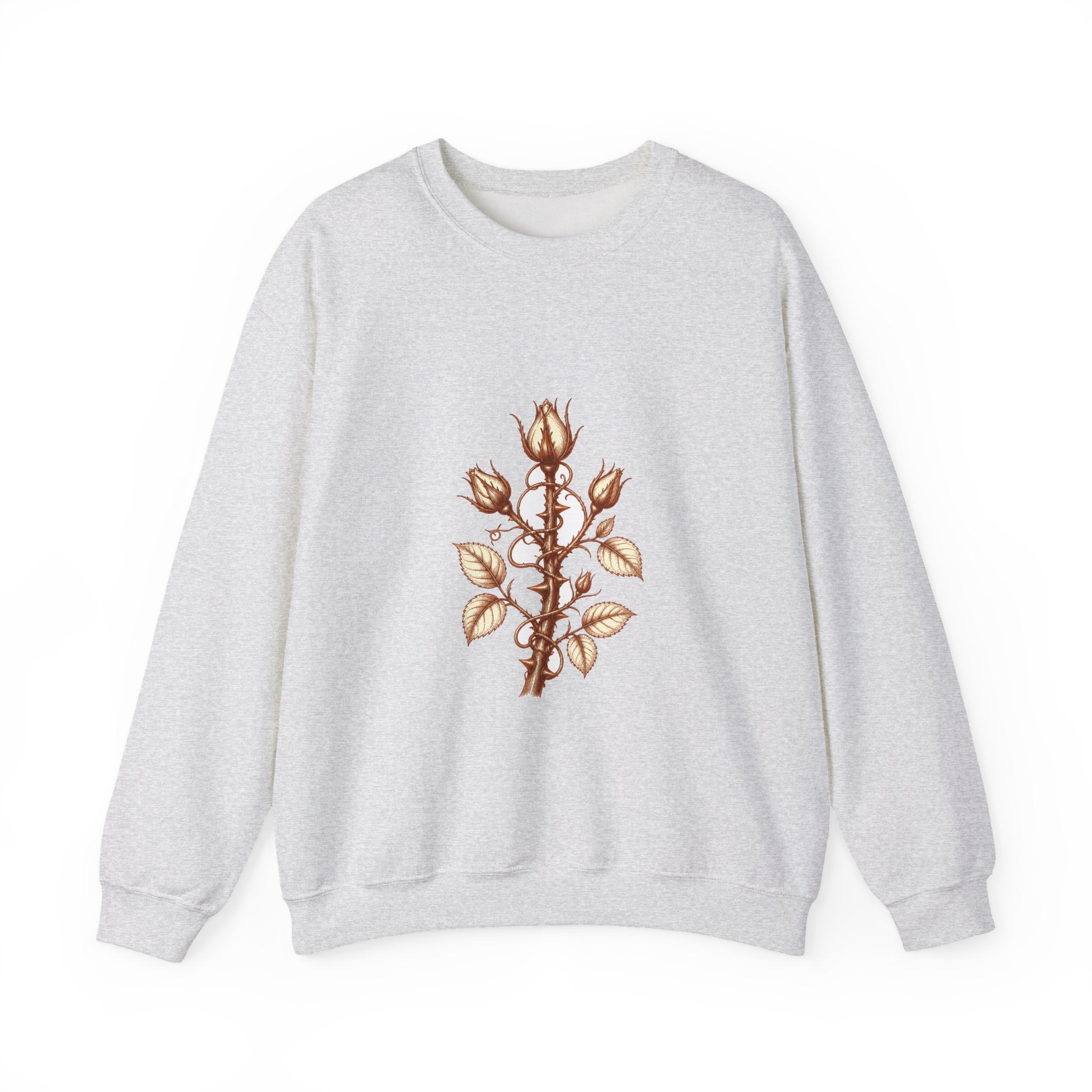 Matching Couple Sweatshirt - Rose & Thorn Matching Couple Premium Fleece Sweatshirt Hand-Drawn Art His Hers Anniversary Gift - Design B