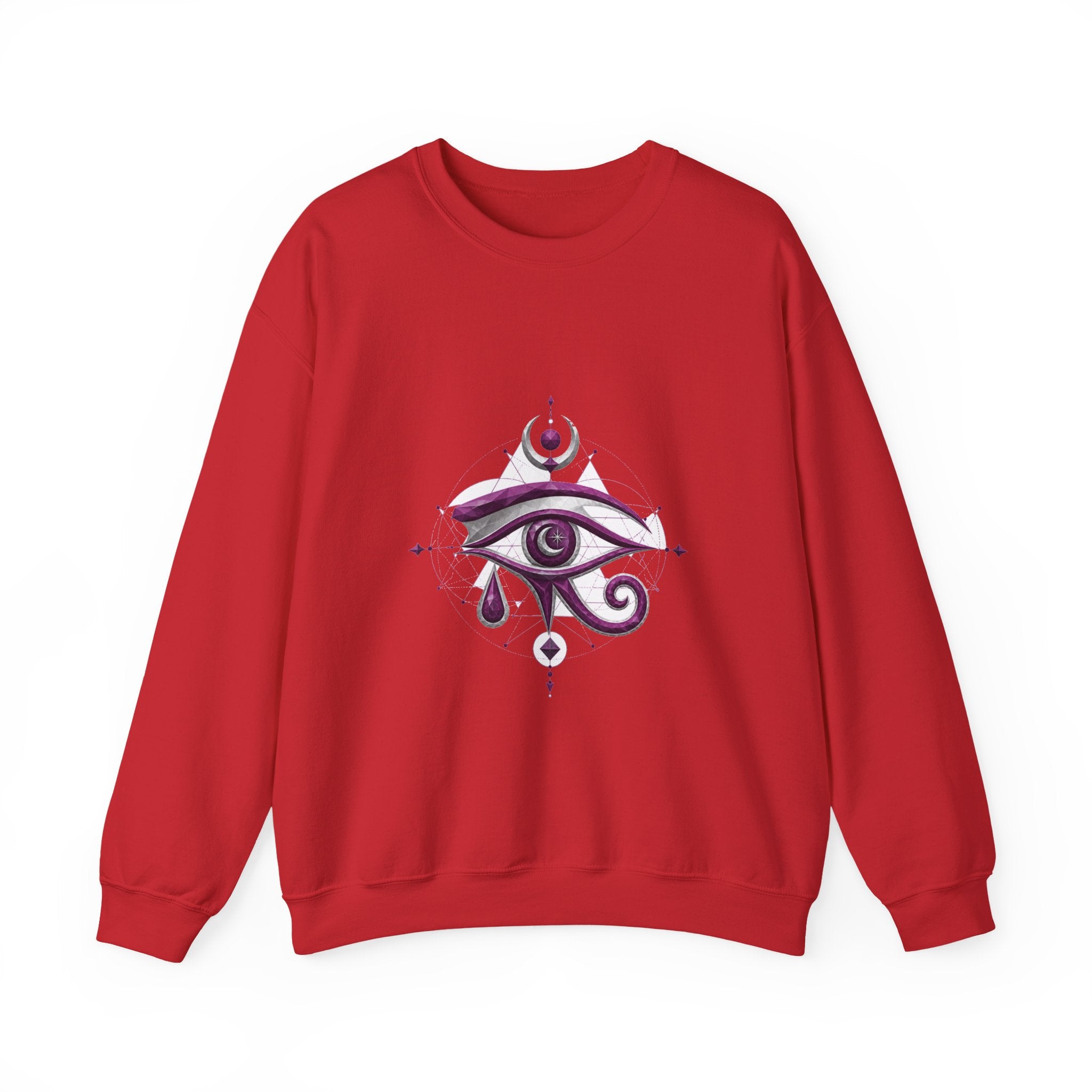 Matching Couple Sweatshirt - Eye of Ra & Horus Matching Couple Crewneck Sweatshirt Geometric Art His Hers Couple Gift - Design B