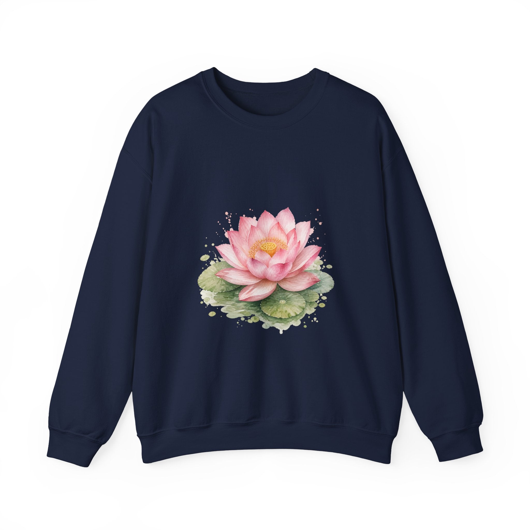 Matching Couple Sweatshirt - Open & Closed Lotus Matching Couple Premium Fleece Sweatshirt Watercolor Art His Hers Birthday Gift - Design A
