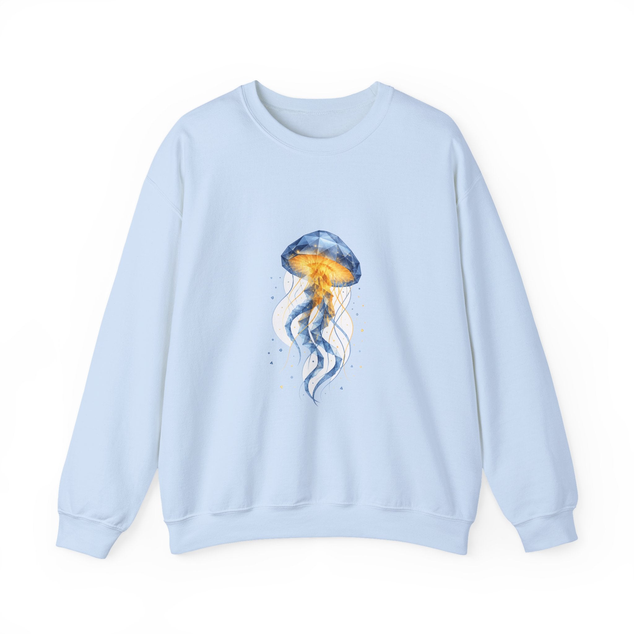 Matching Couple Sweatshirt - Octopus & Jellyfish Matching Couple Comfort Colors Crew Geometric Art His Hers Love Gift - Design B