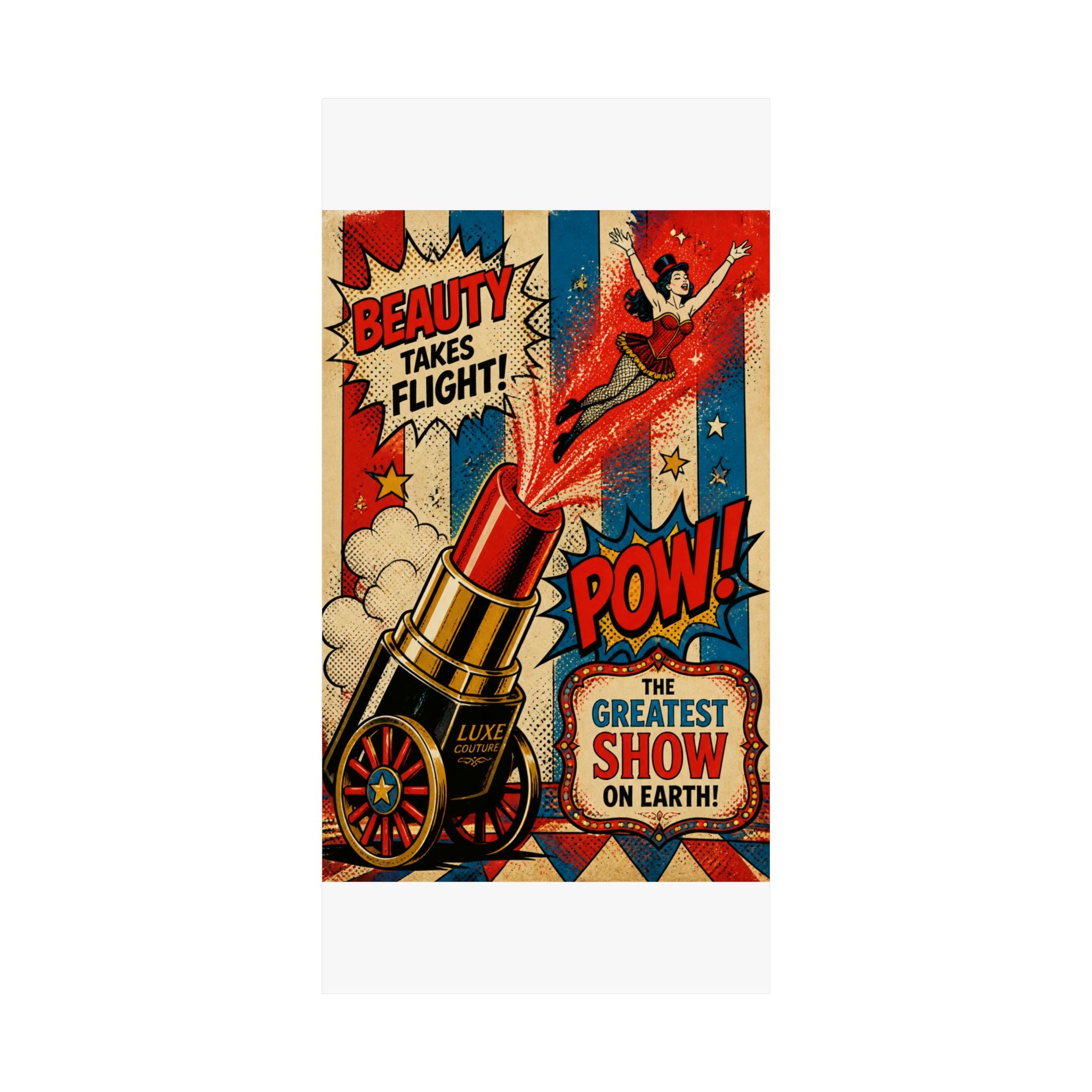 Lipstick Cannon Wall Art Poster 24×36 Pop Art Restaurant Decor Maximalist Print