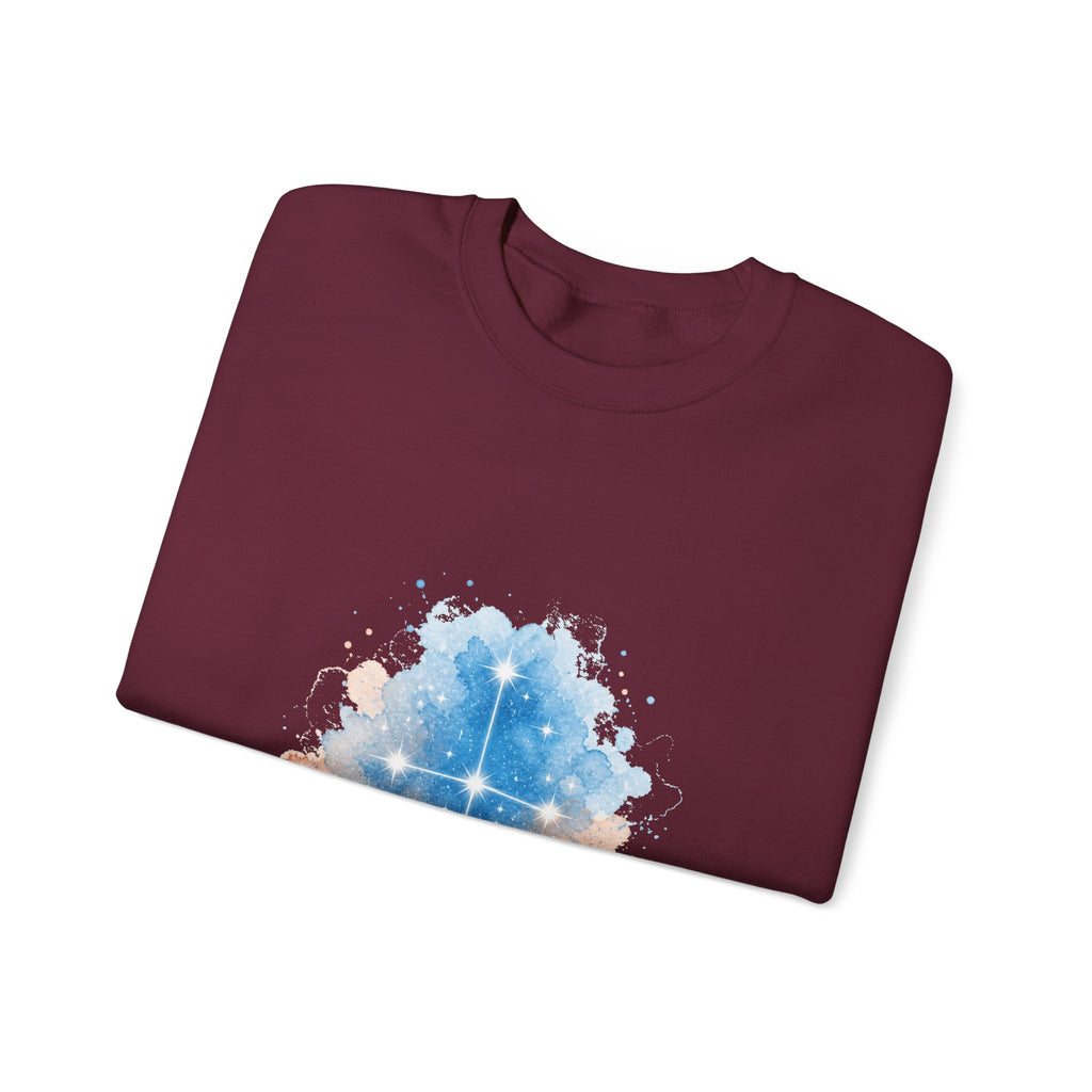 Matching Couple Sweatshirt - Aurora & Southern Cross Matching Couple Comfort Colors Crew Watercolor Art His Hers Birthday Gift - Design B