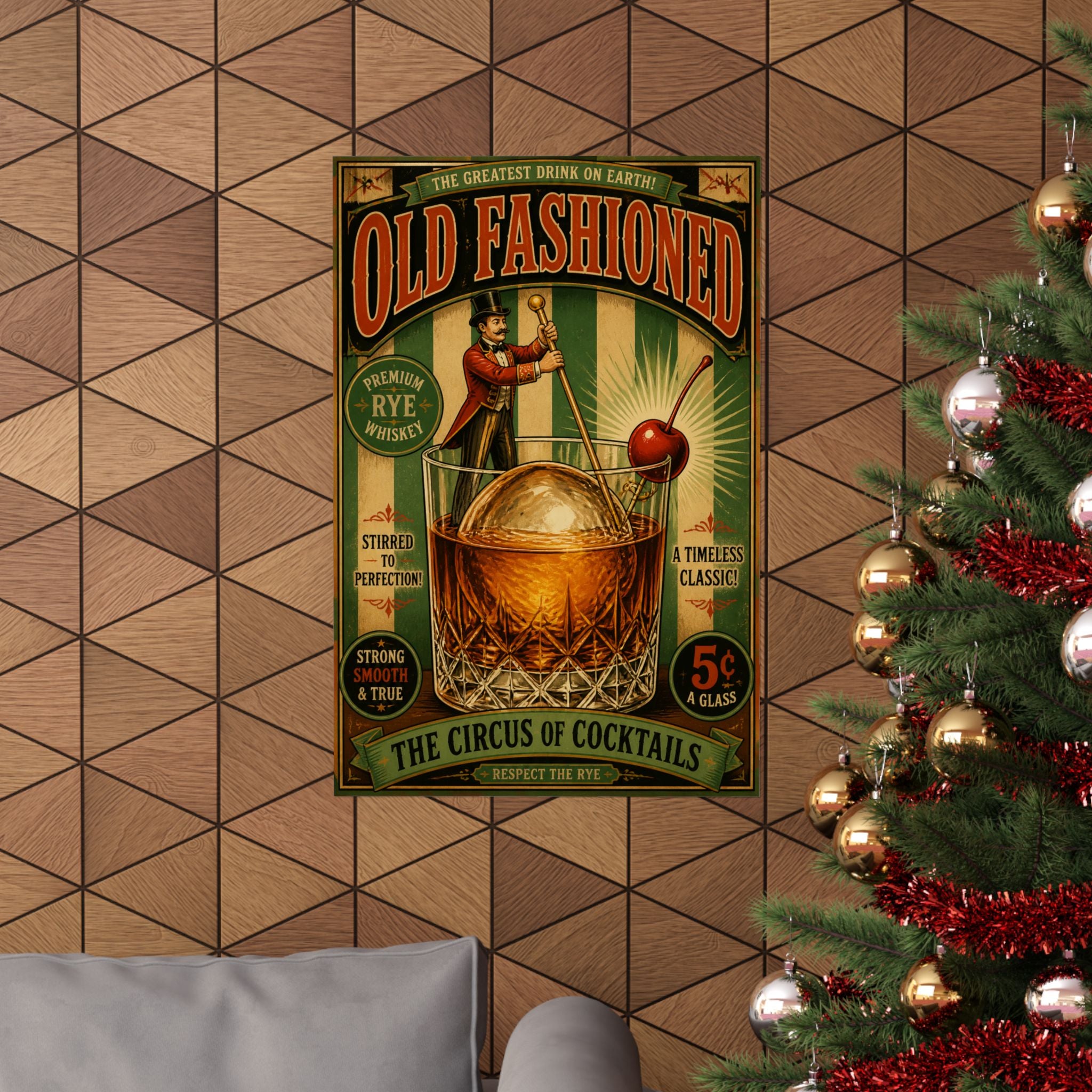 Old Fashioned Ringmaster Wall Art Poster 24×36 Vintage Circus Bedroom Decor Maximalist Print