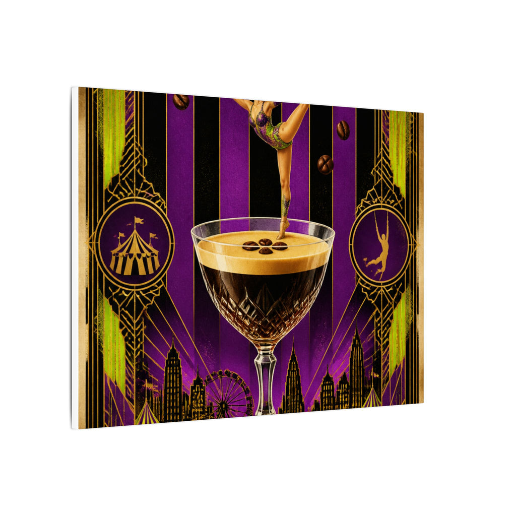 Espresso Martini Acrobat Wall Art Canvas 24×36 Art Deco Bar Area Decor Maximalist Print