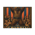 Strongman Bear Wall Art Canvas 24×36 Art Deco Bar Area Decor Maximalist Print