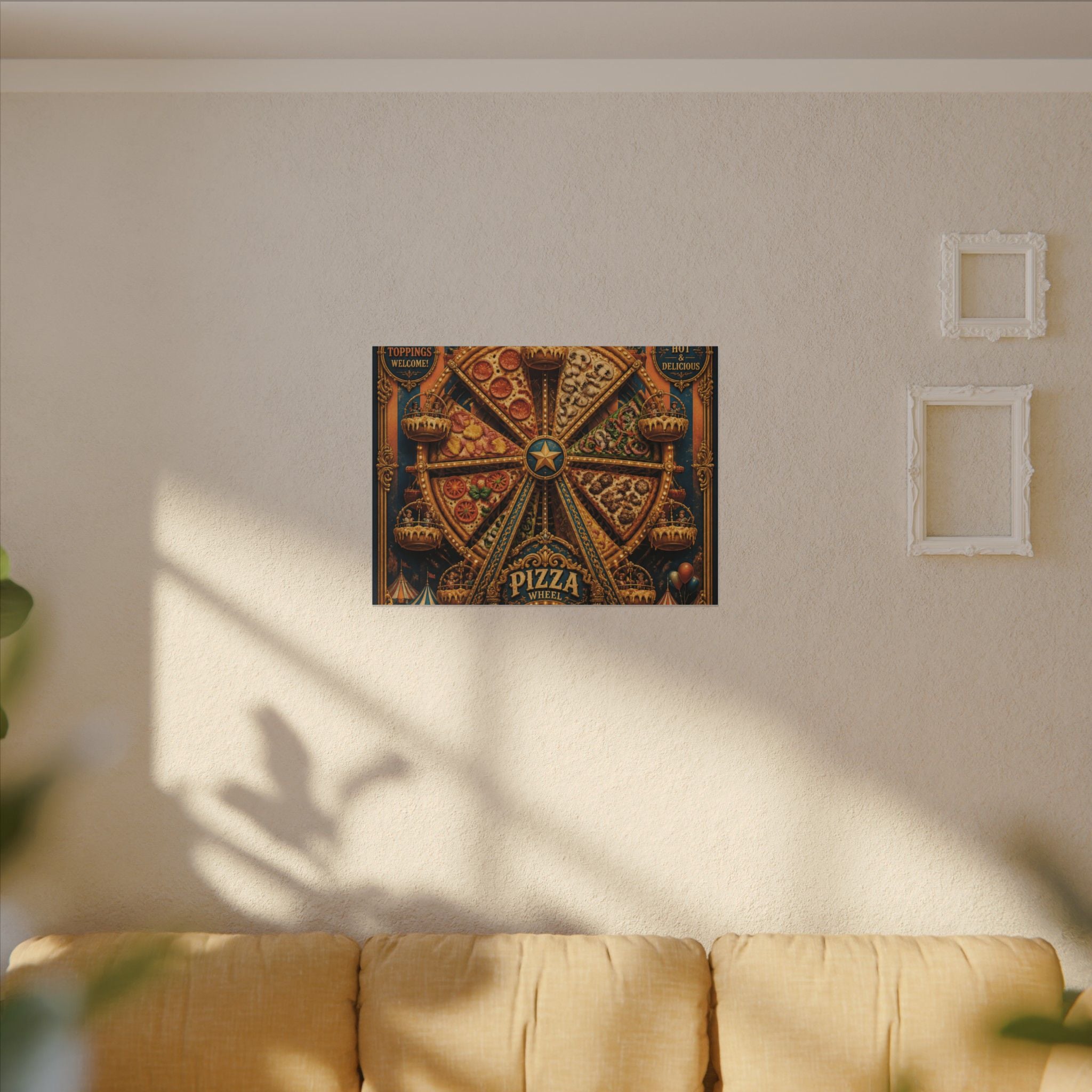 Pizza Ferris Wheel Wall Art Canvas 24×36 Baroque Studio Decor Maximalist Print